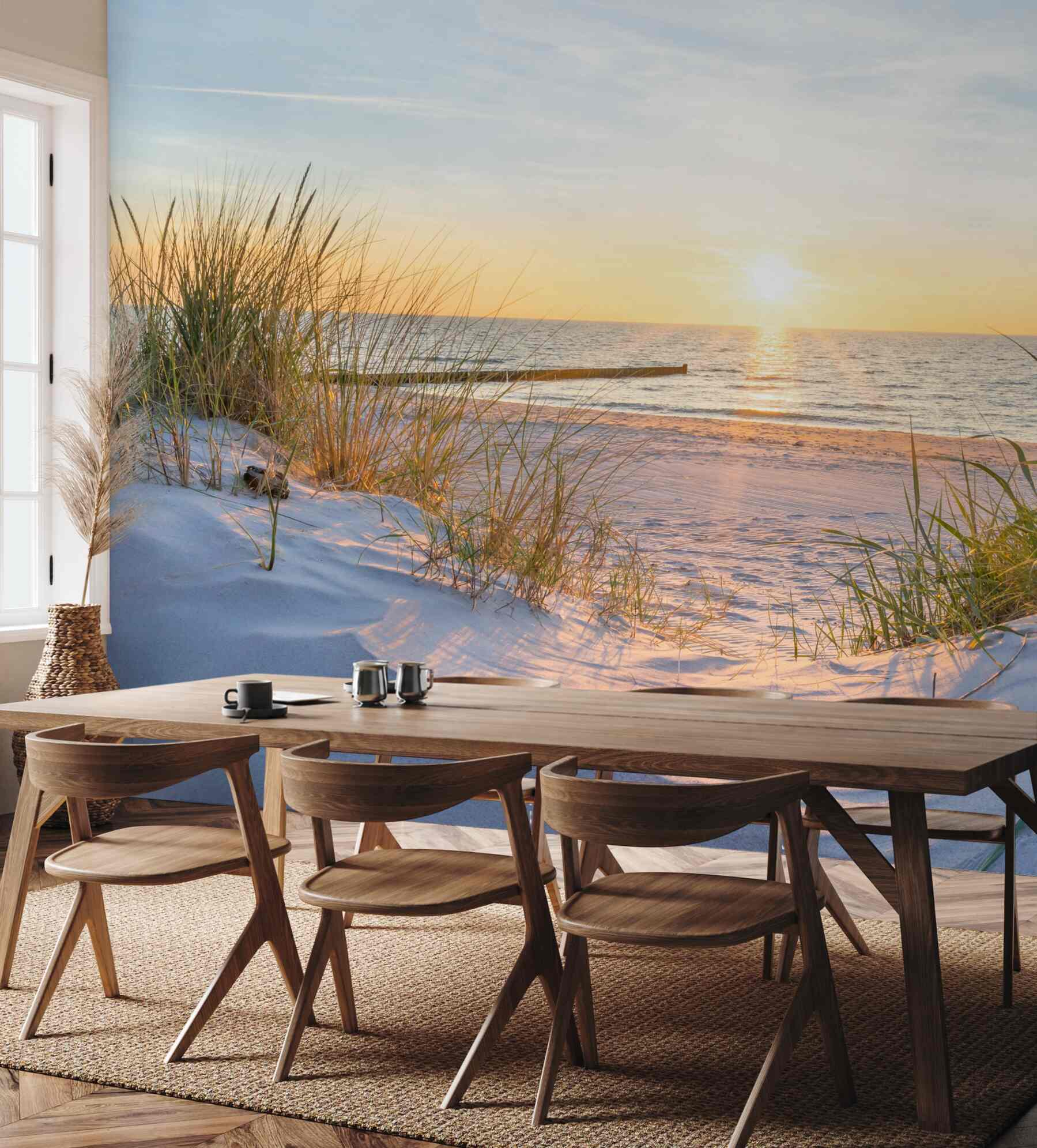 Fototapeta Fototapetaa zachód słońca na plaży?v23