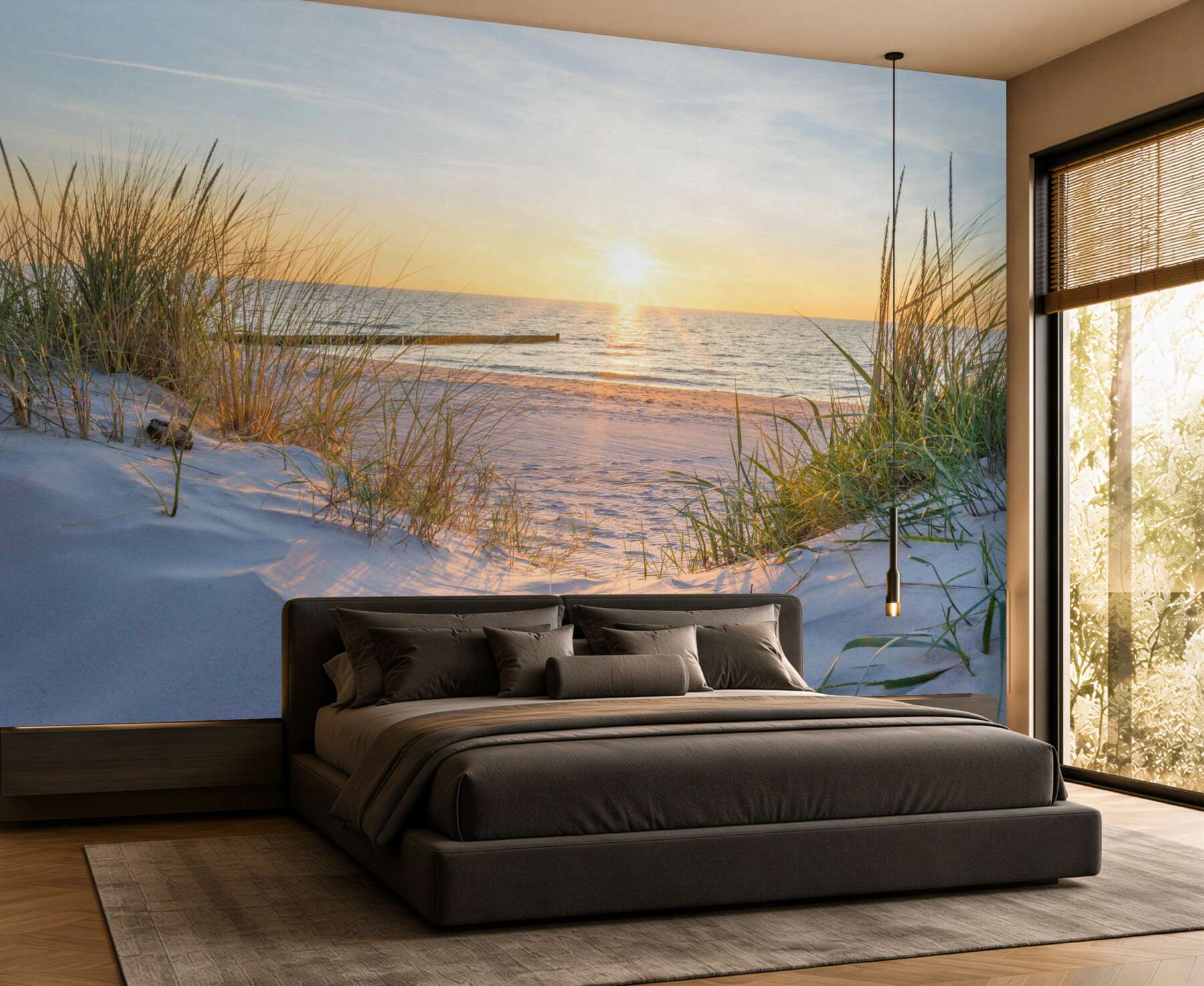 Fototapeta Fototapetaa zachód słońca na plaży?v23