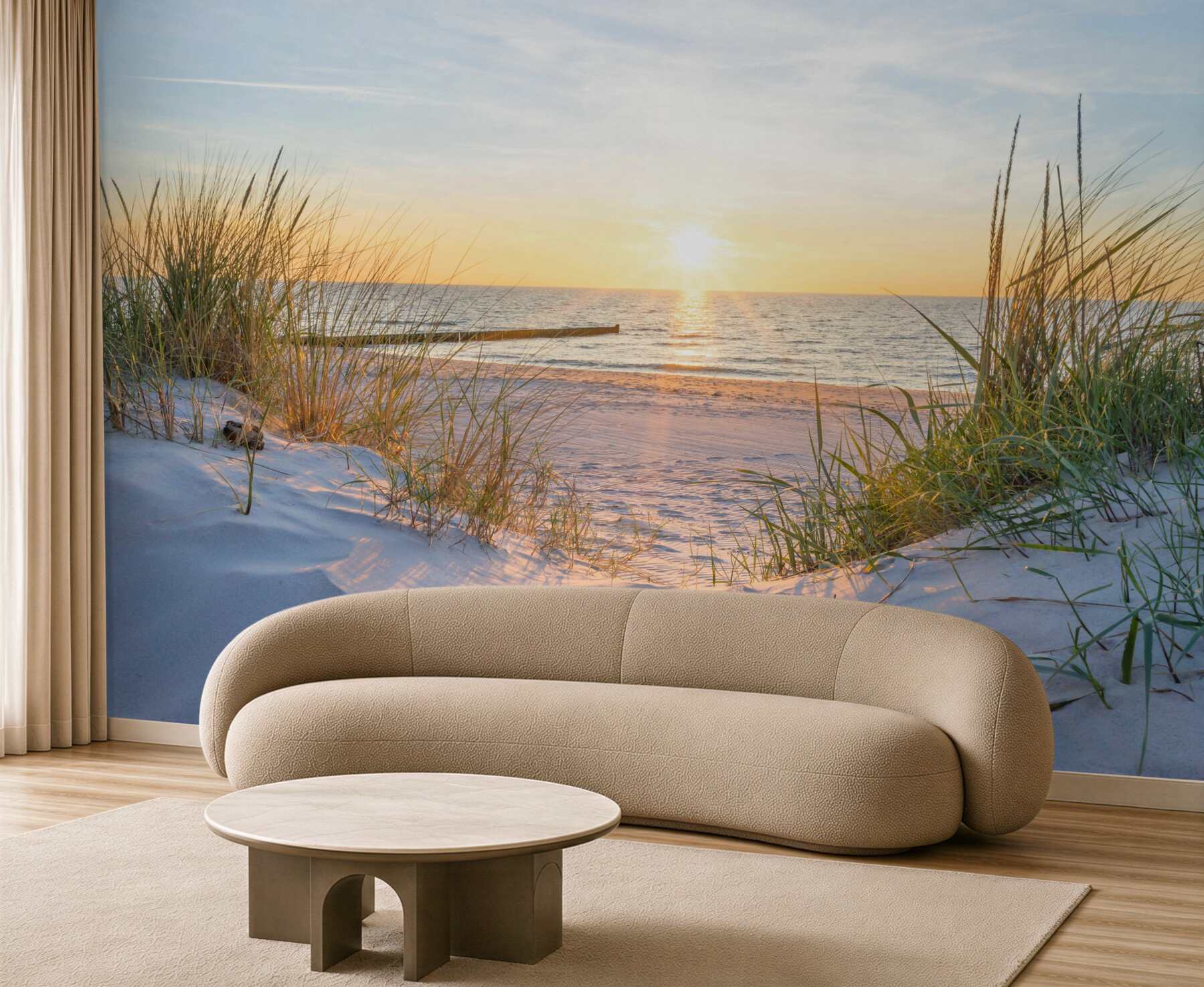 Fototapeta Fototapetaa zachód słońca na plaży?v23