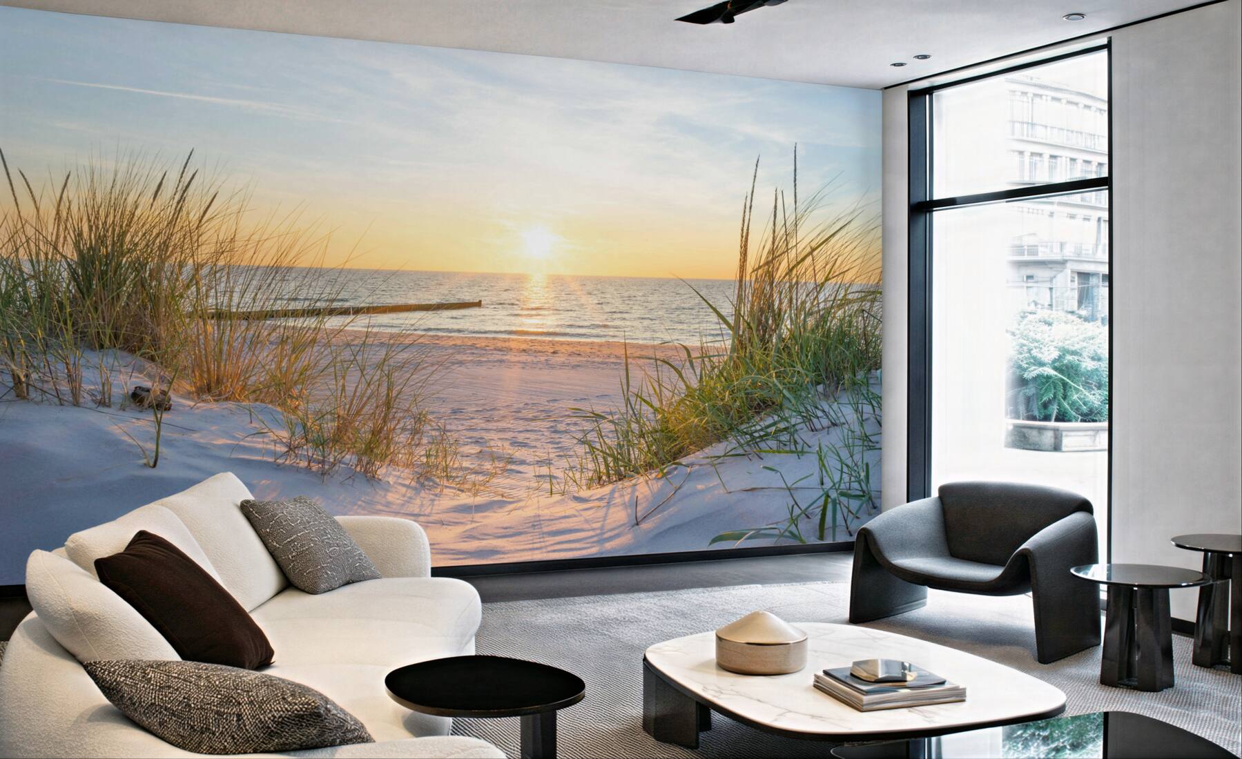 Fototapeta Fototapetaa zachód słońca na plaży?v23