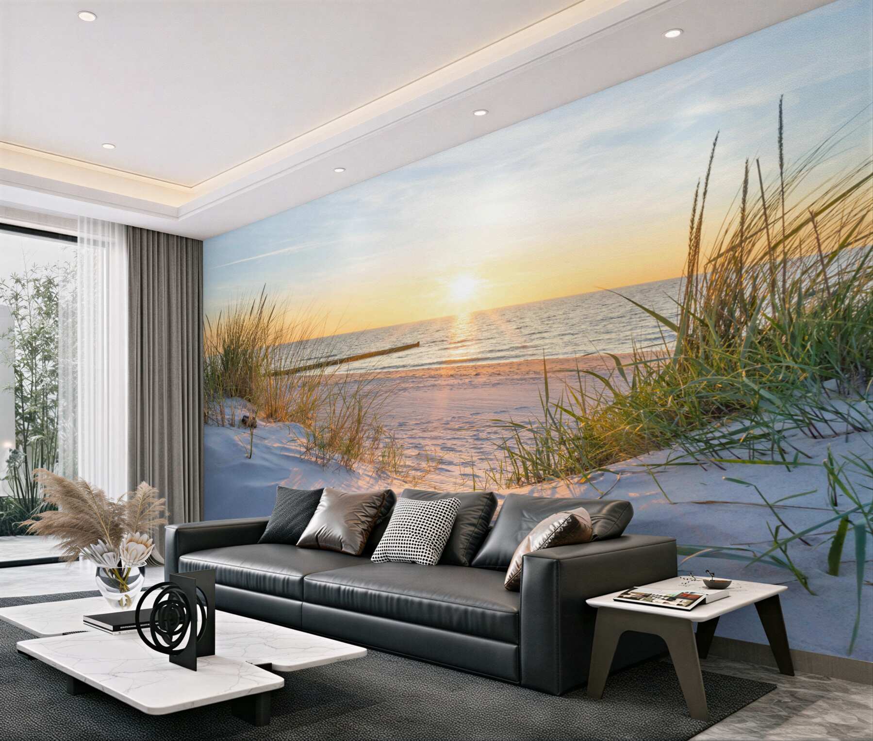 Fototapeta Fototapetaa zachód słońca na plaży?v23