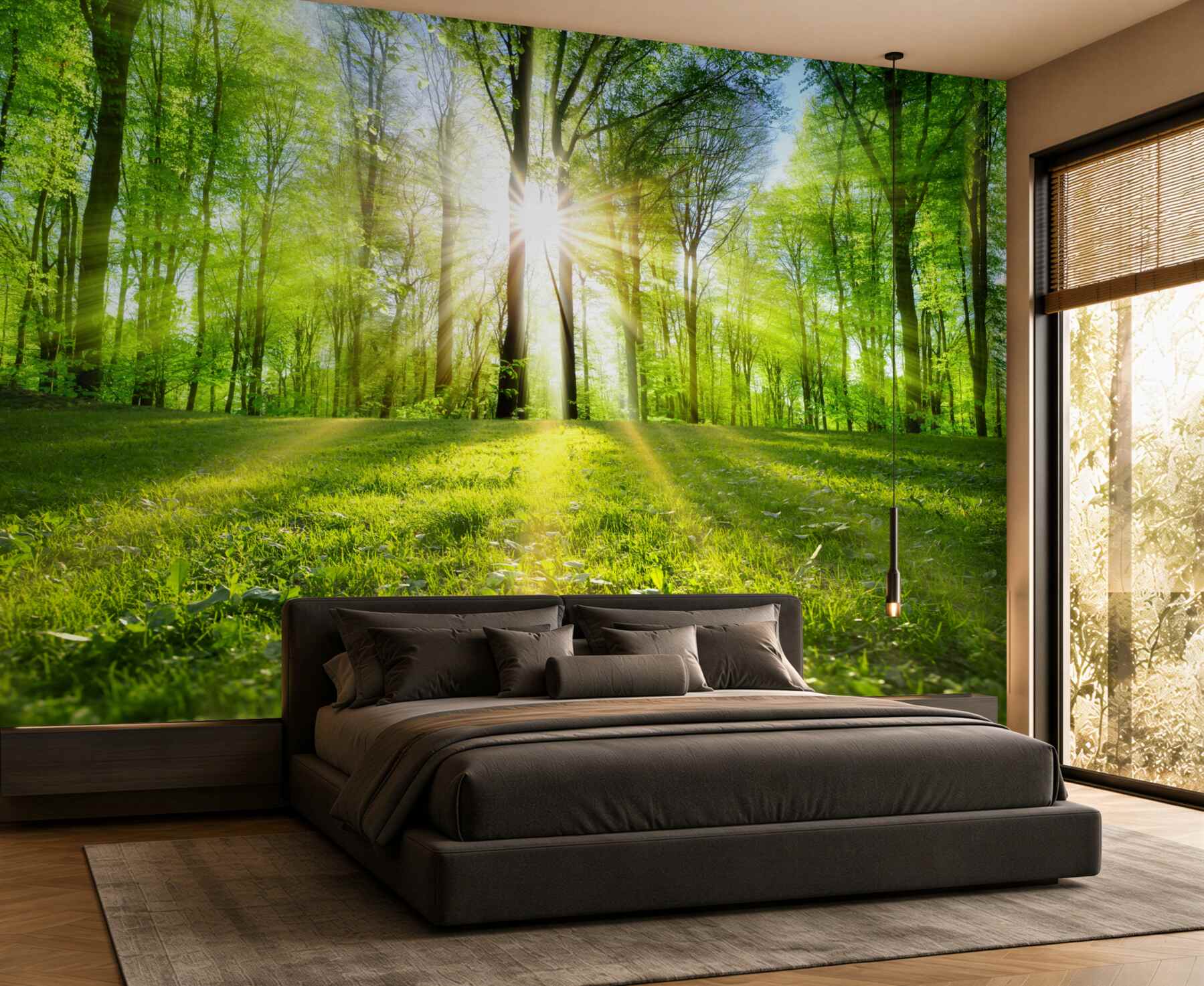 Fototapeta promienie słońca przez drzewa?v23