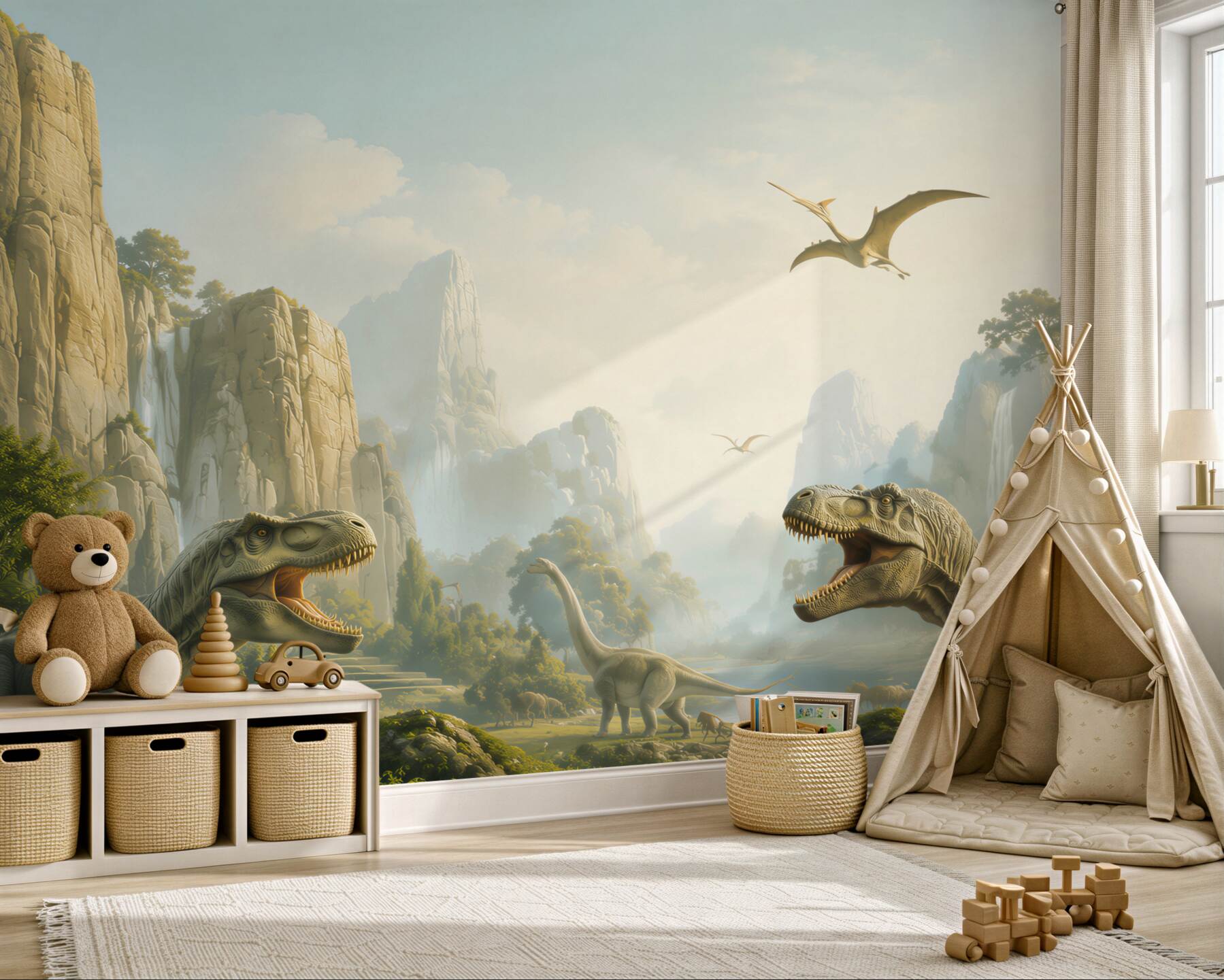 Fototapeta Dinozaury i góry