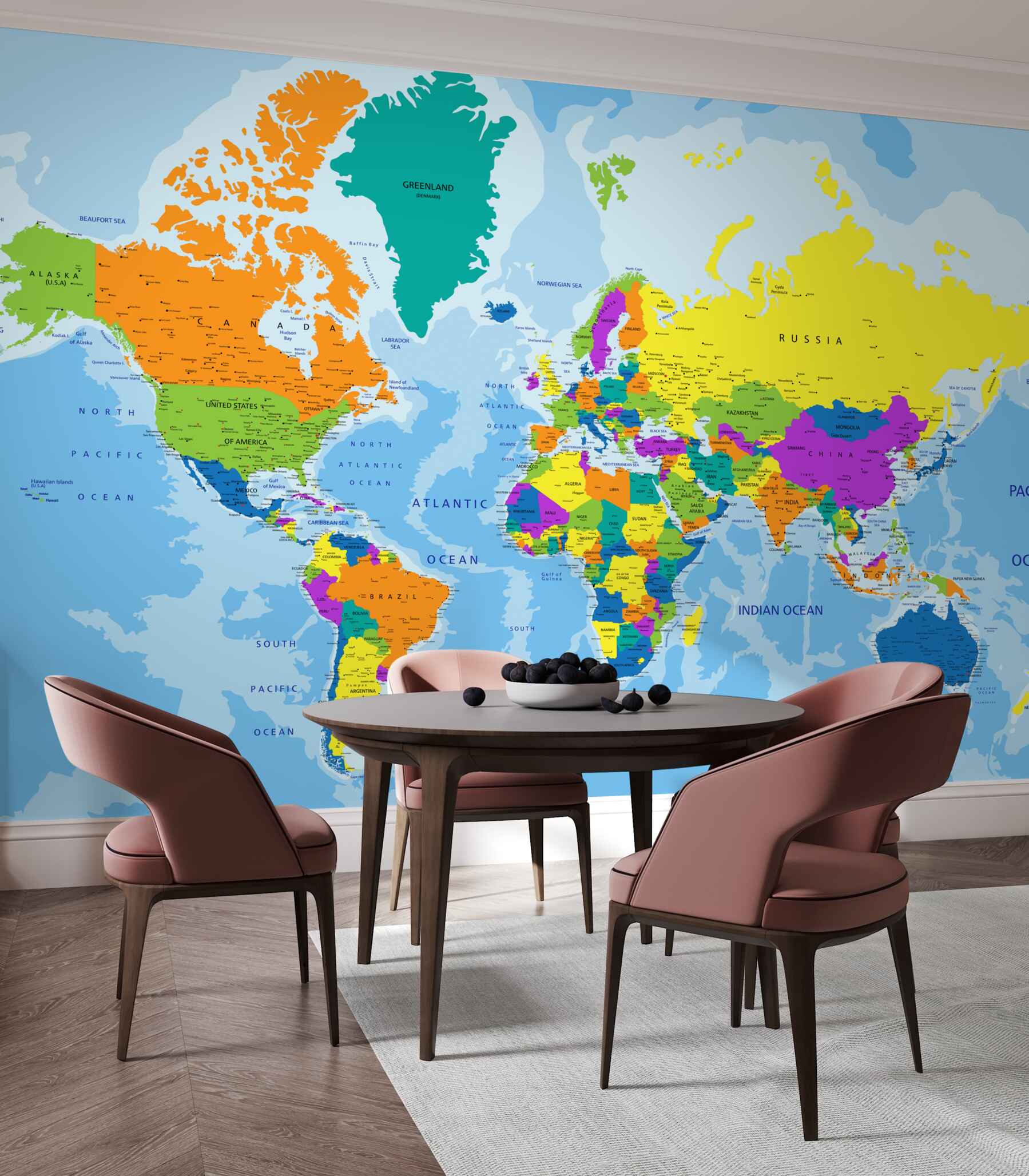 Fototapeta mapa świata w kolorze