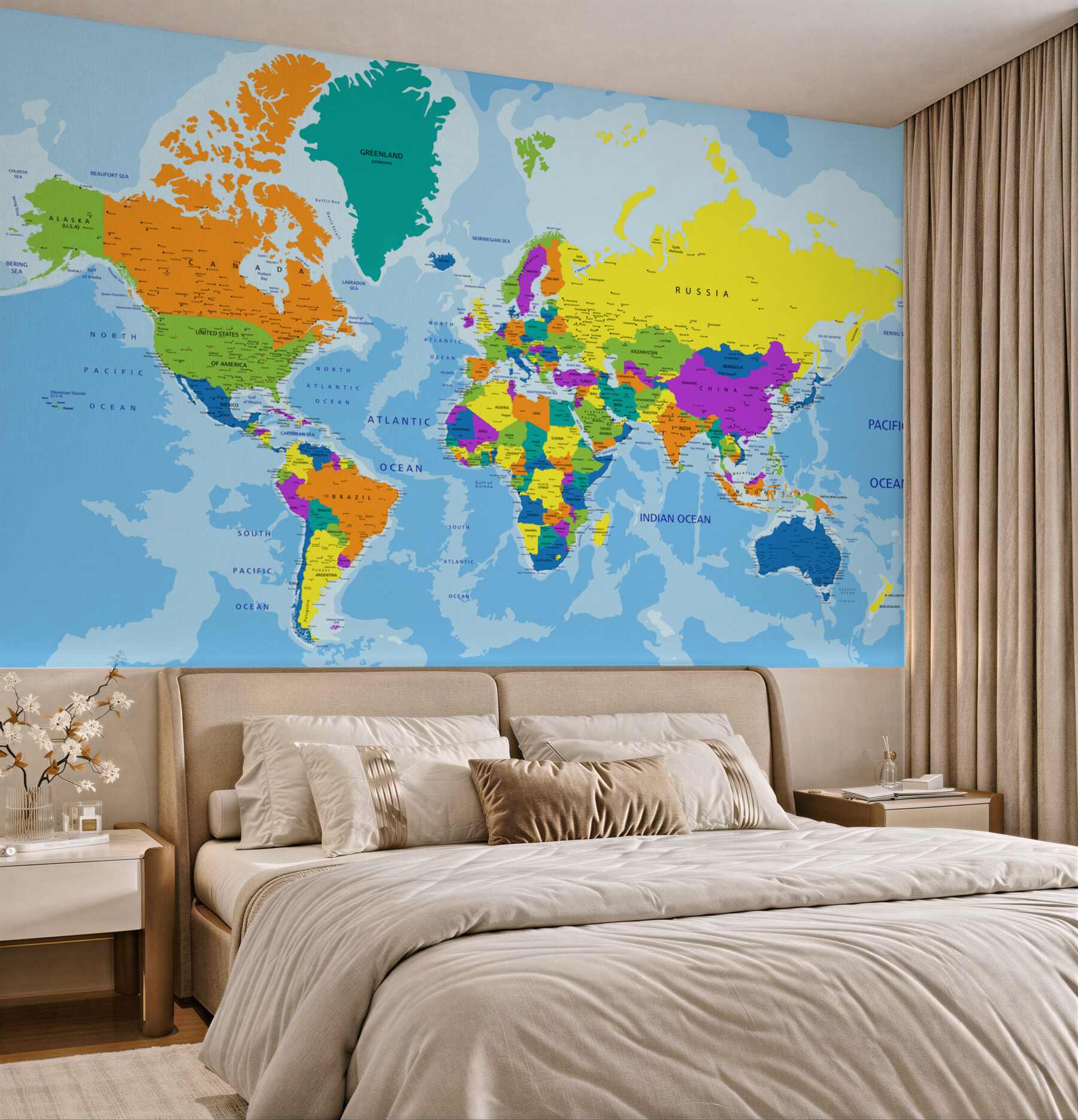 Fototapeta mapa świata w kolorze?v23