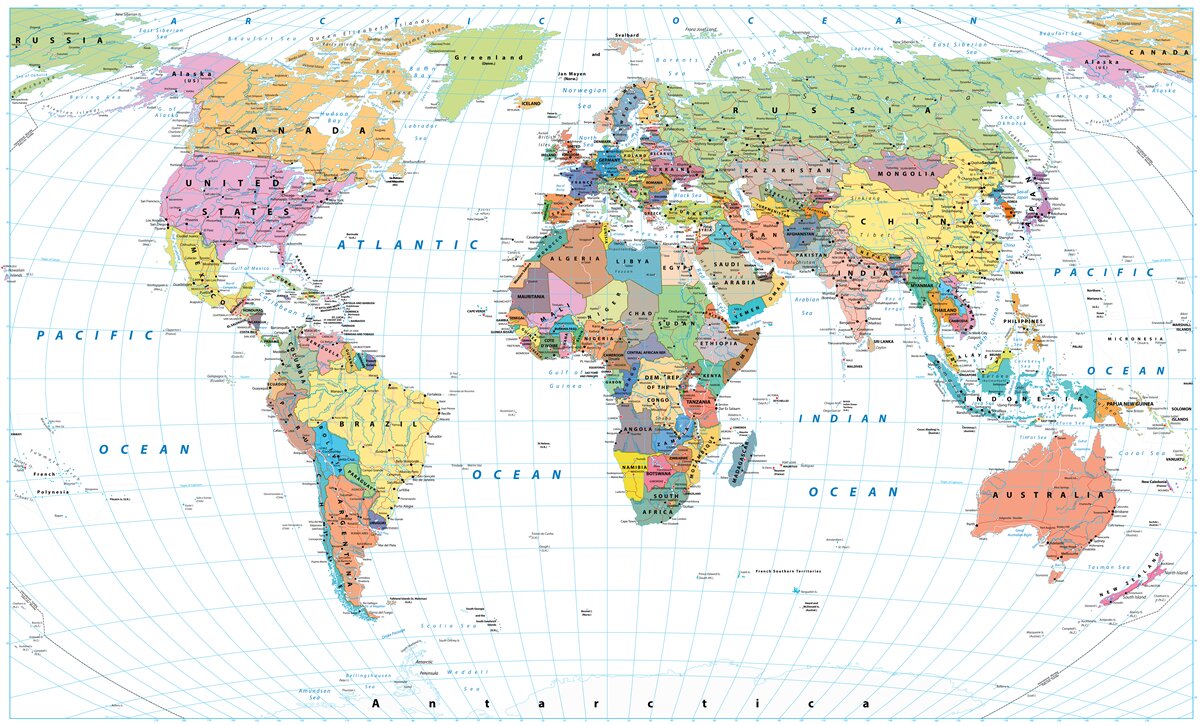 Fototapeta geopolityczna mapa świata