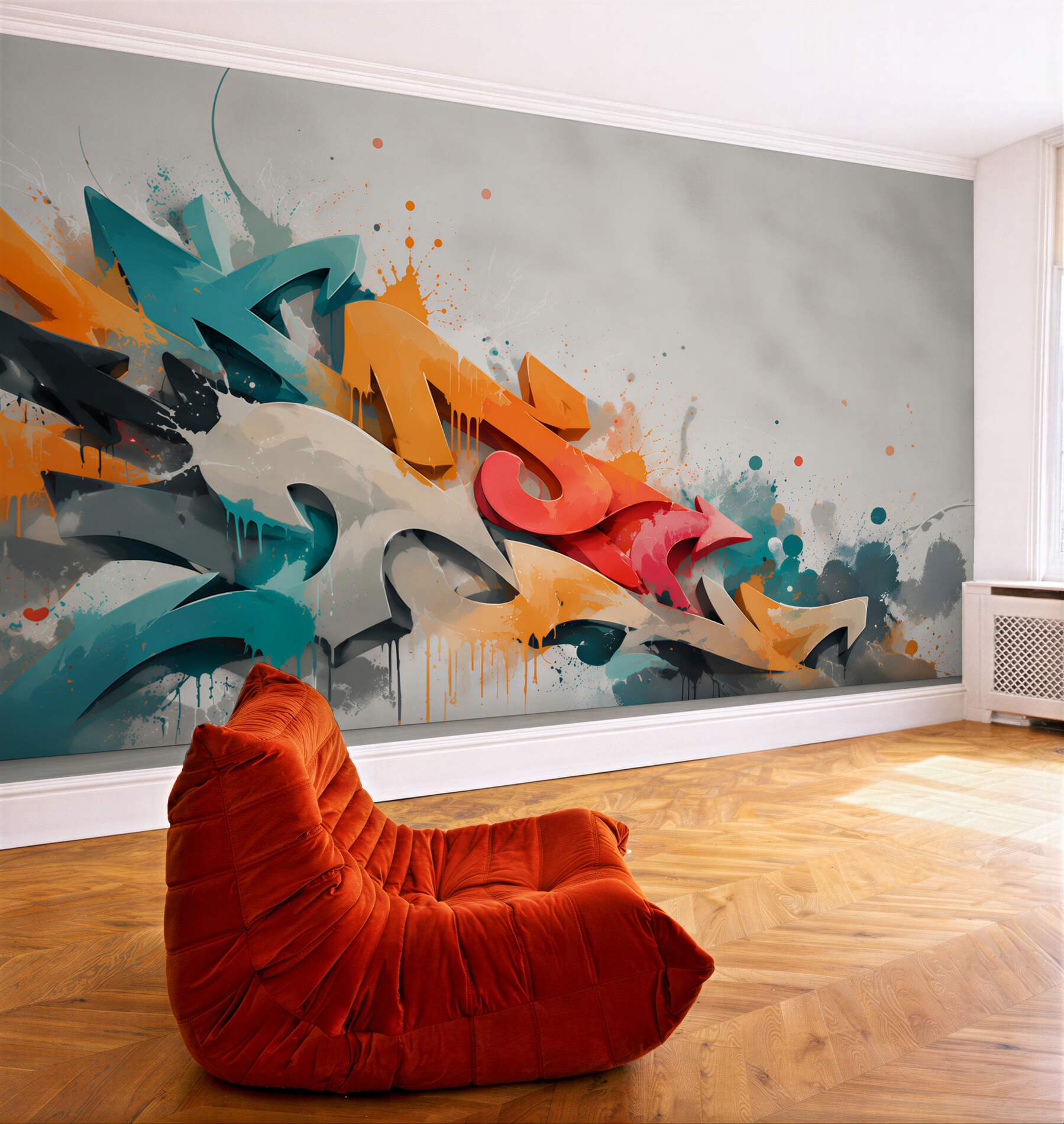 Fototapeta ściana pomalowana graffiti?v23