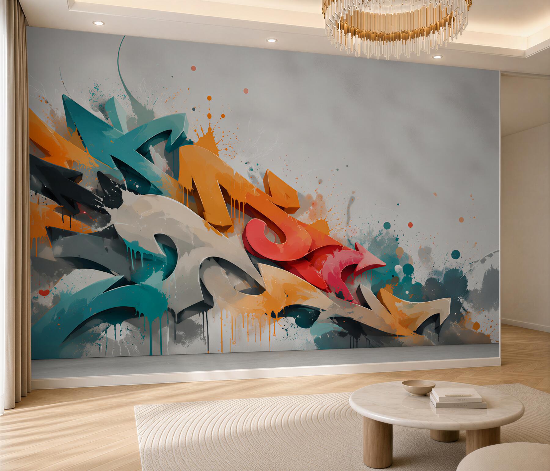 Fototapeta ściana pomalowana graffiti?v23