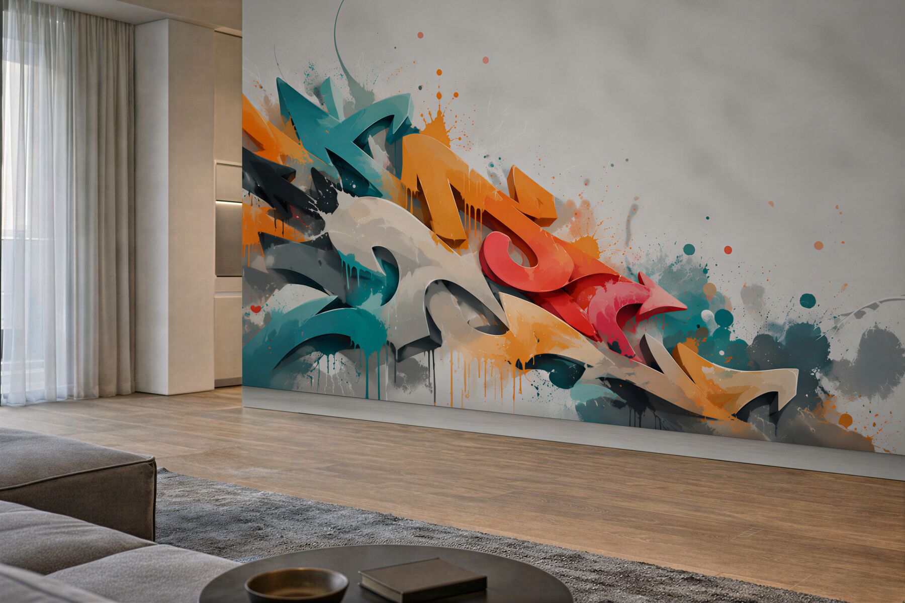 Fototapeta ściana pomalowana graffiti?v23
