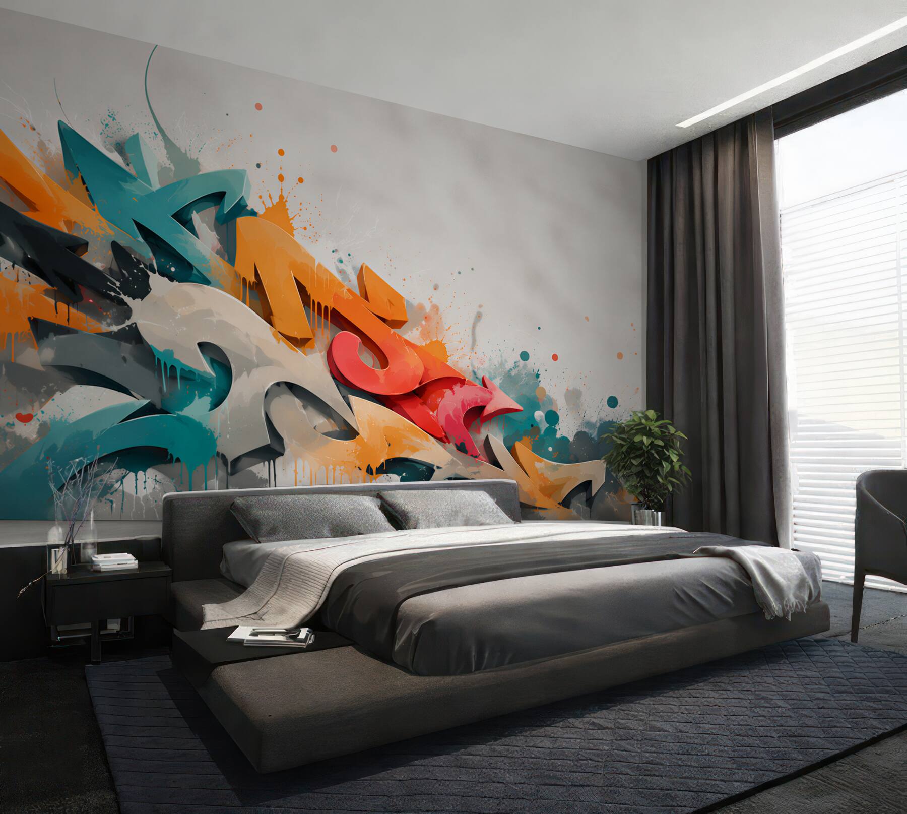 Fototapeta ściana pomalowana graffiti?v23