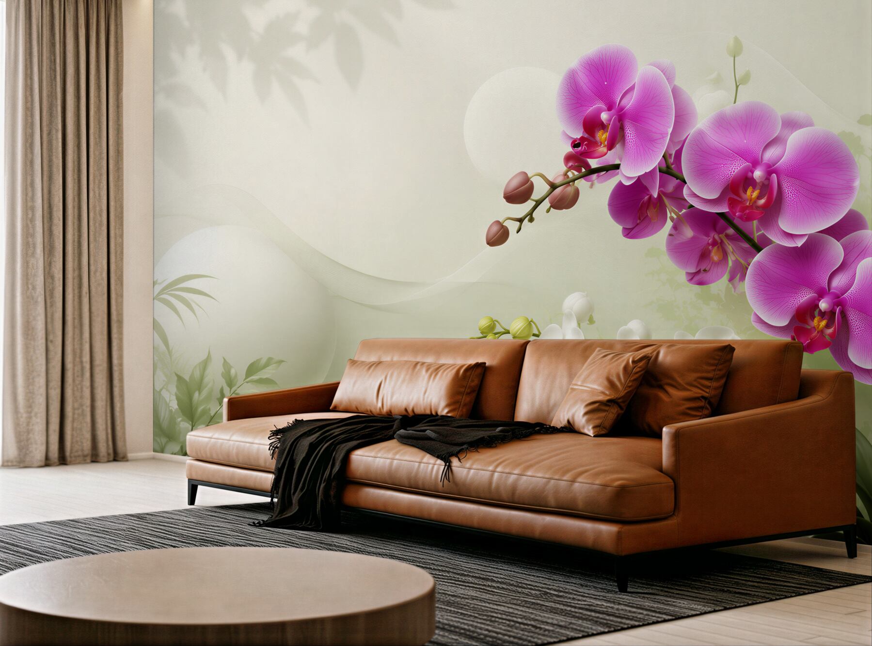 Fototapeta liliowe fioletowe orchidee na gałęziach?v23