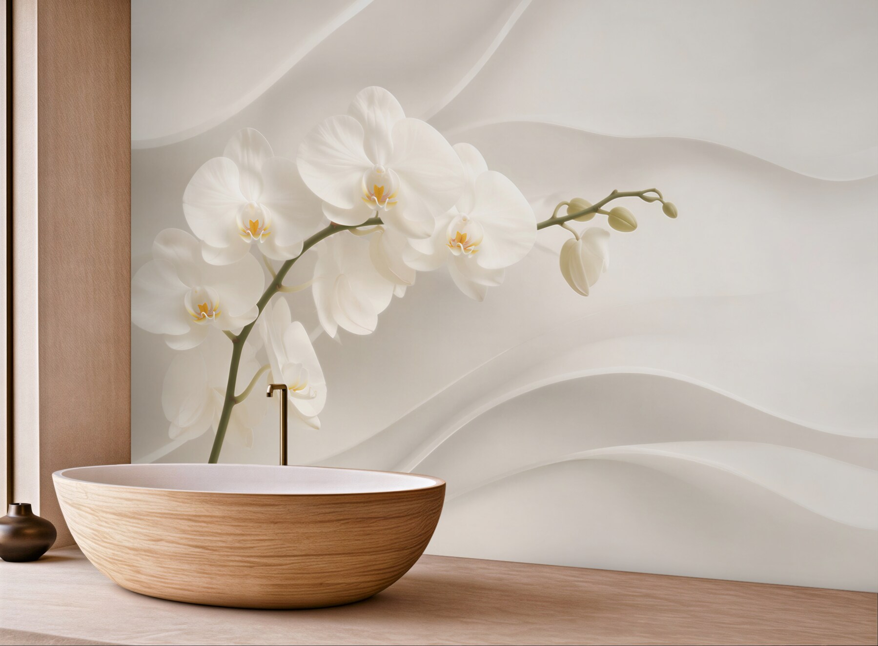 Fototapeta gałąź luksusowej abstrakcji białej orchidei?v23