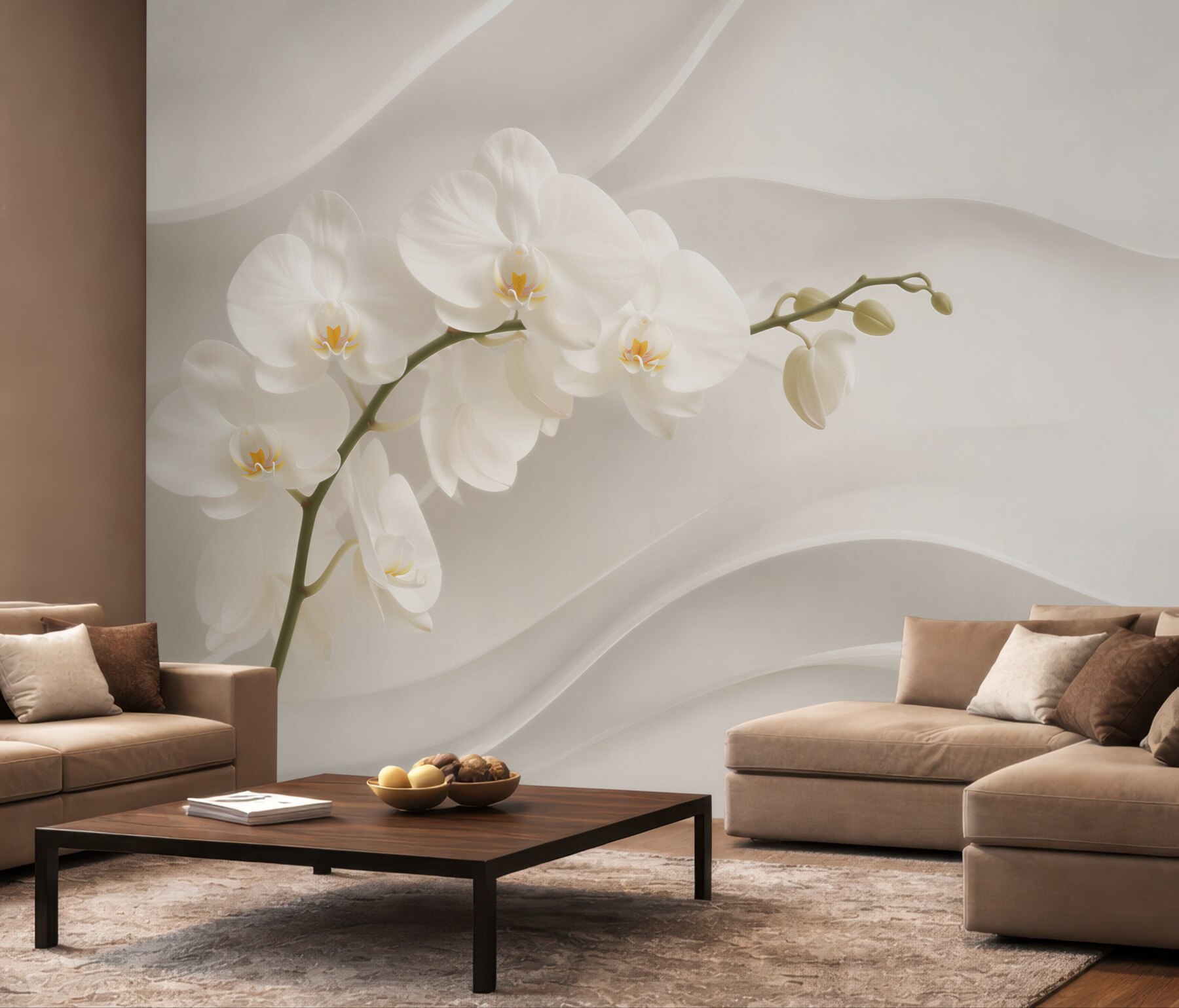Fototapeta gałąź luksusowej abstrakcji białej orchidei?v23
