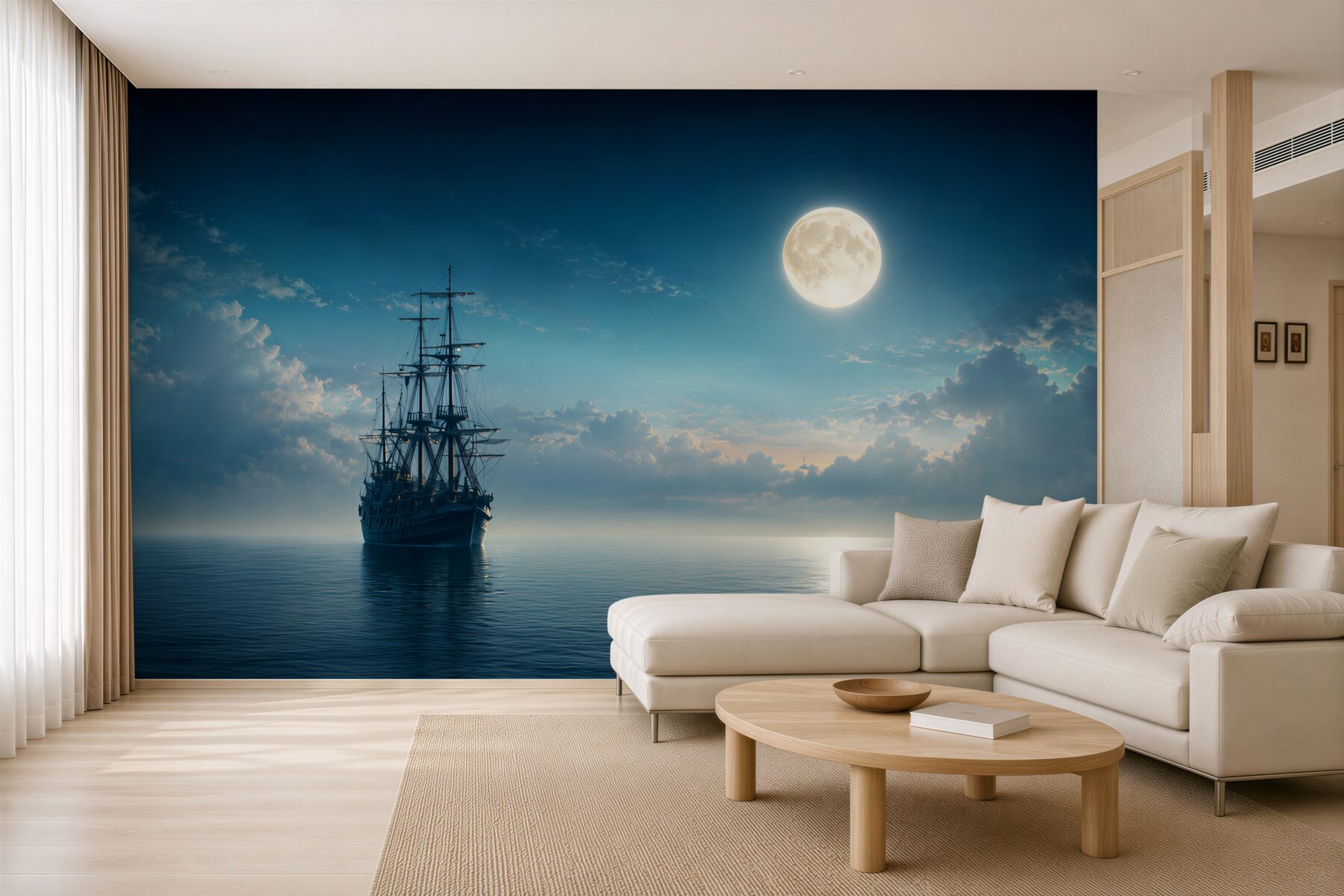 Fototapeta stara żaglówka w czapce księżyca?v23