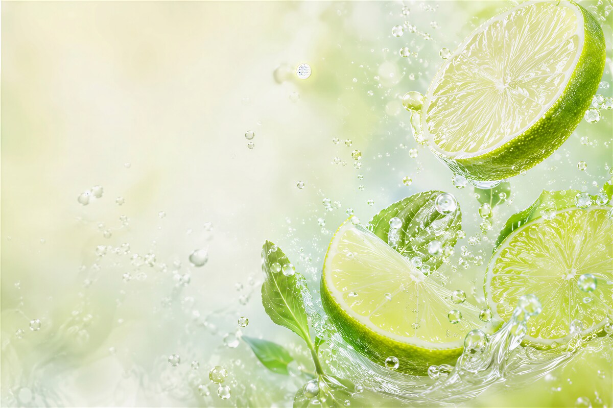 Fototapeta plasterki cytryny i limonki w wodzie