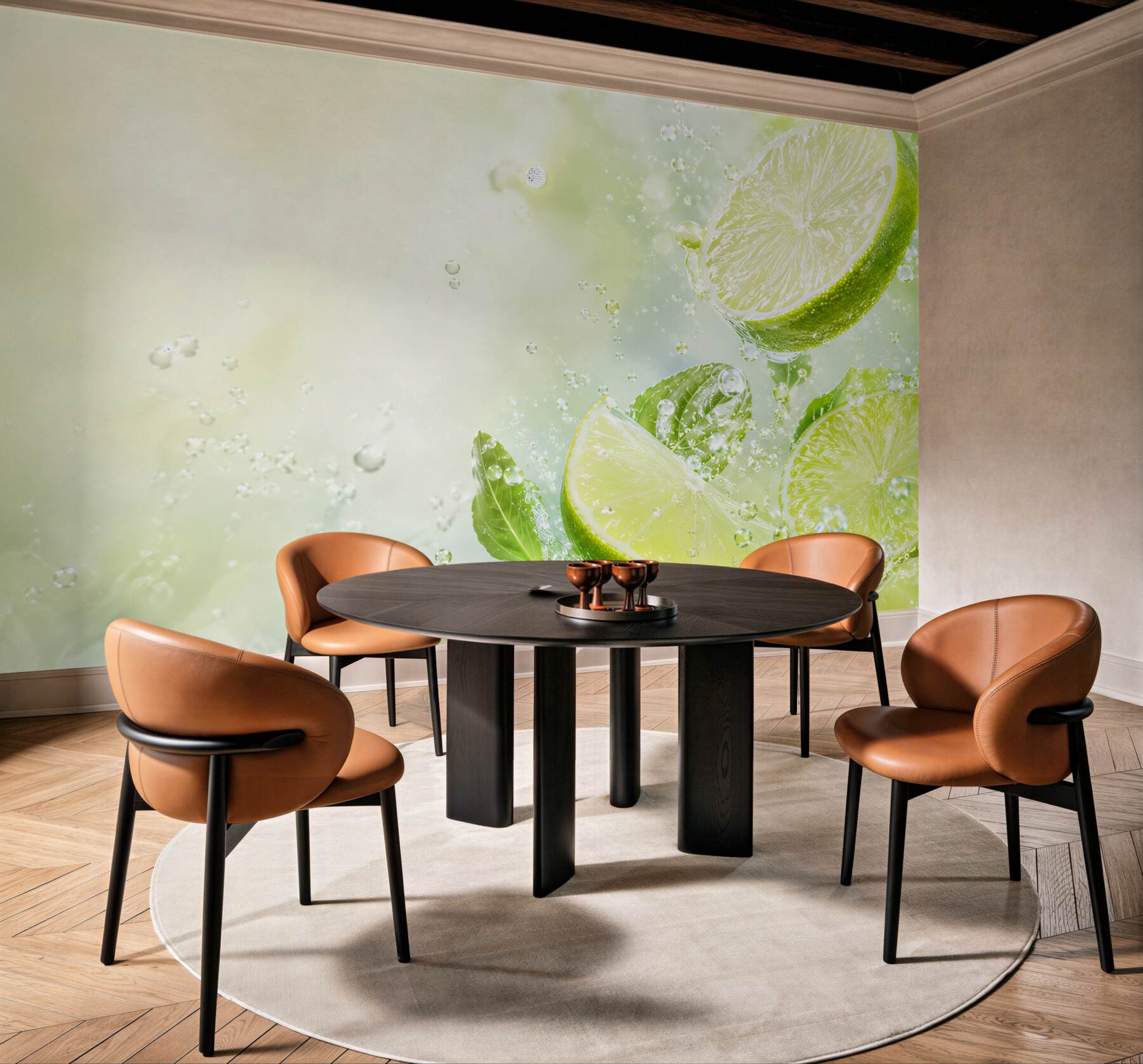 Fototapeta plasterki cytryny i limonki w wodzie?v23