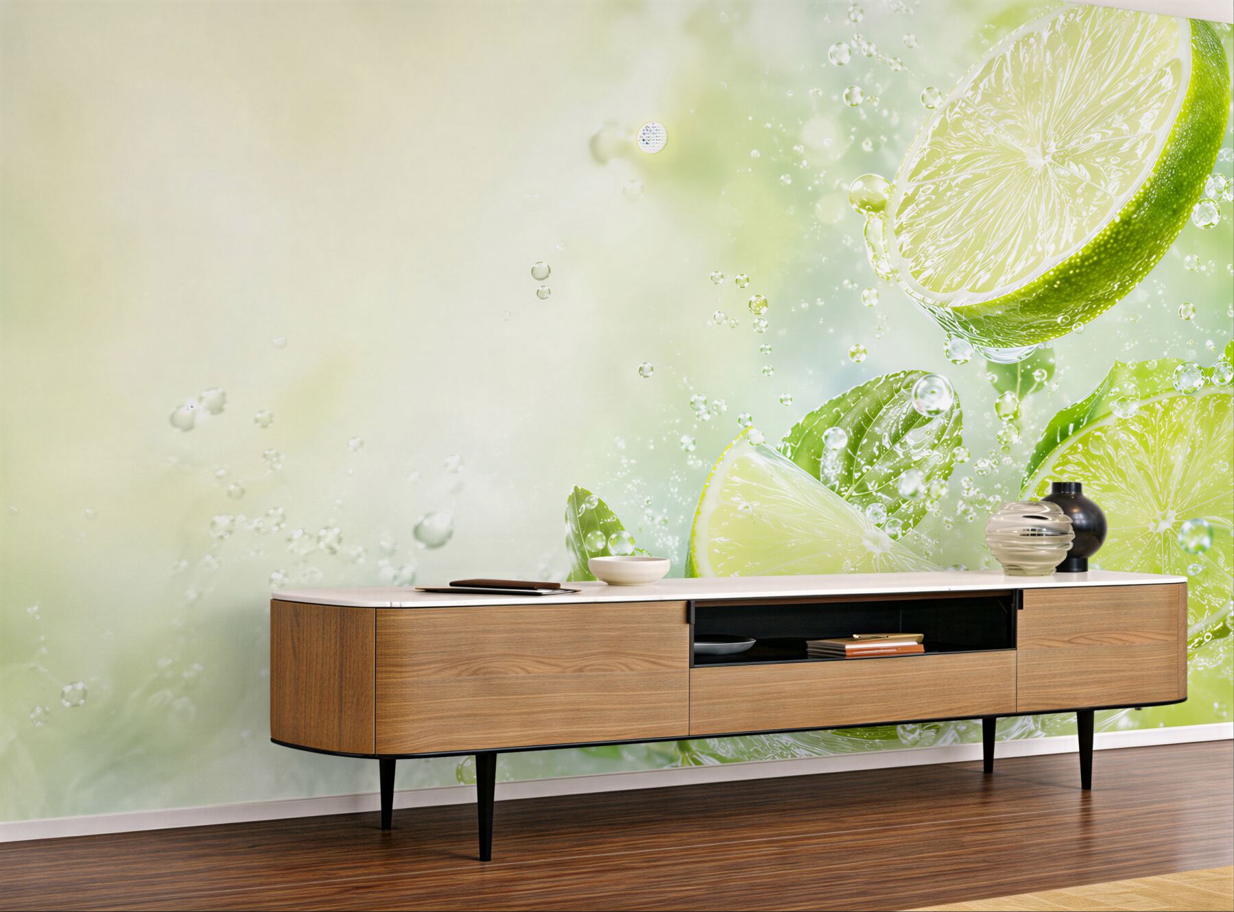 Fototapeta plasterki cytryny i limonki w wodzie?v23