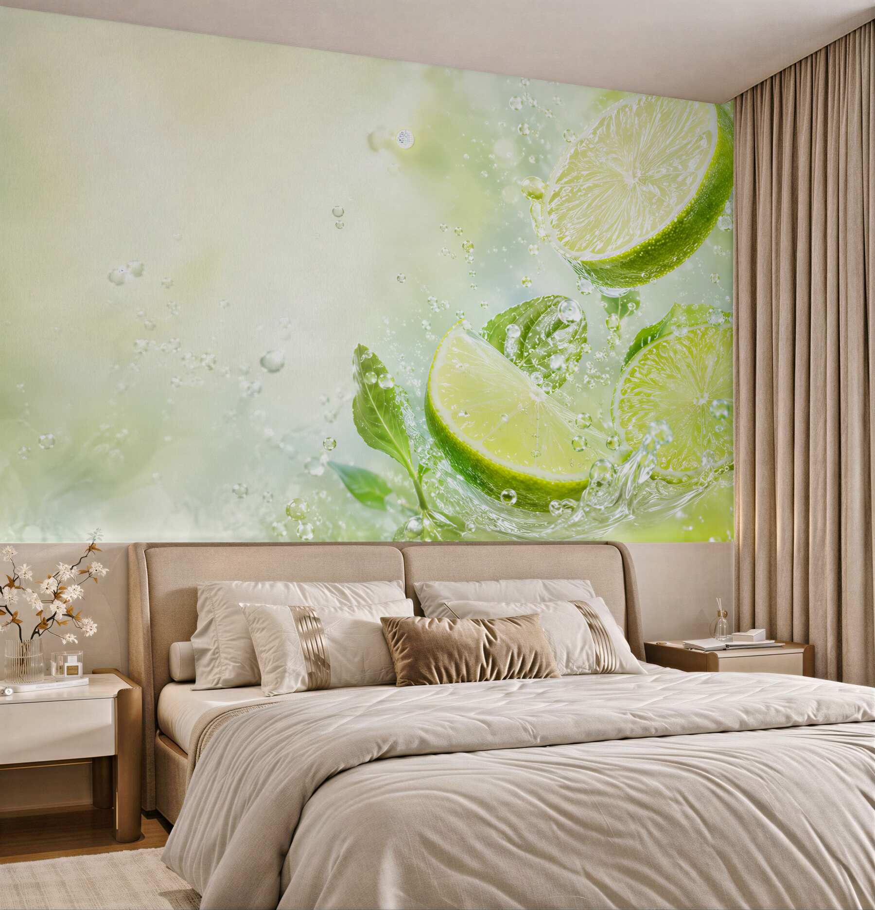 Fototapeta plasterki cytryny i limonki w wodzie?v23