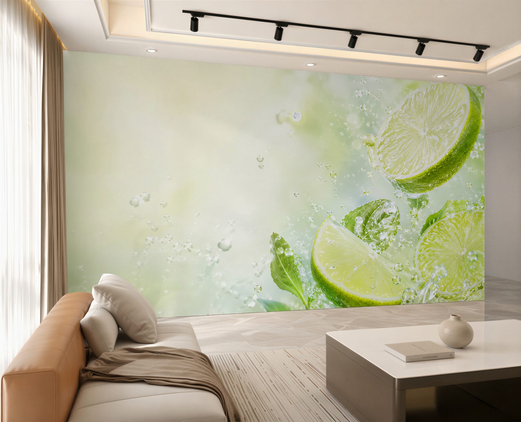 Fototapeta plasterki cytryny i limonki w wodzie?v23