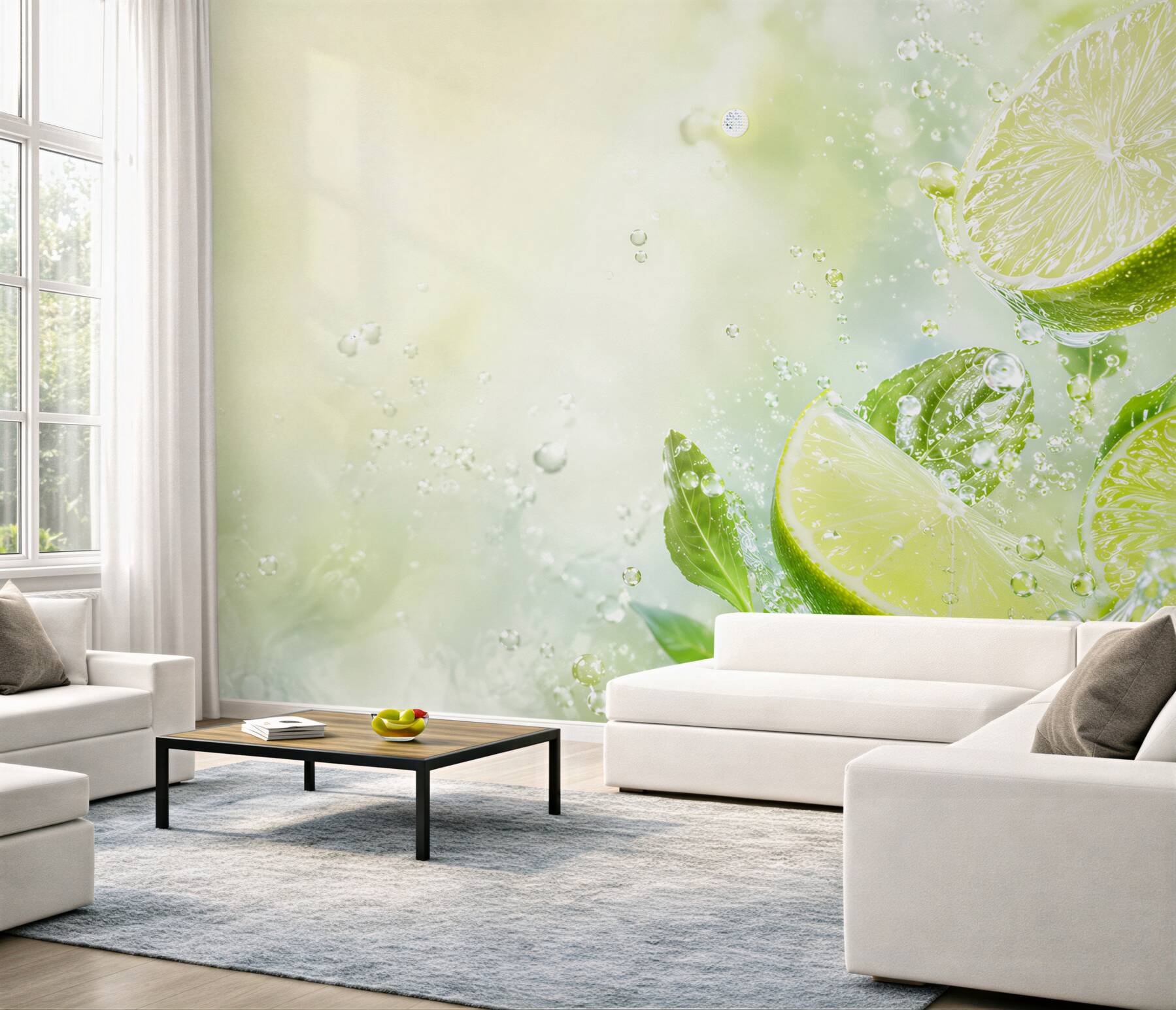 Fototapeta plasterki cytryny i limonki w wodzie?v23