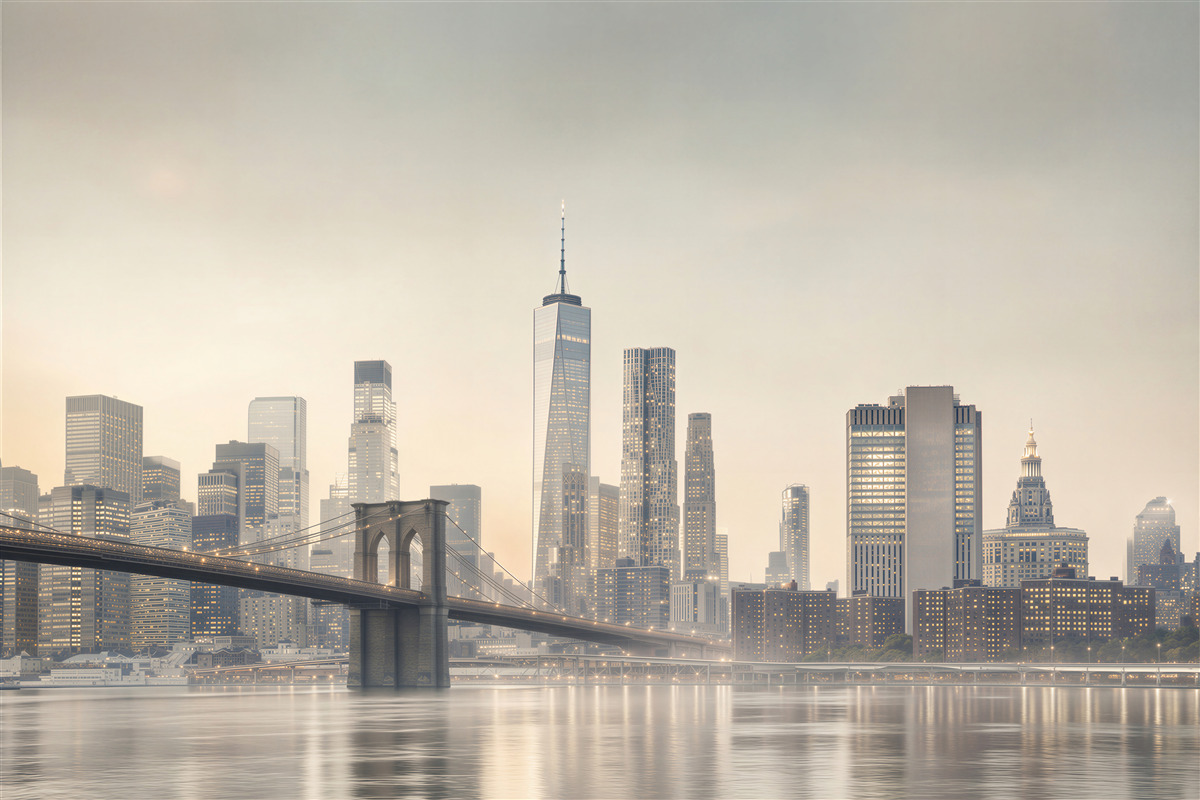 Fototapeta Most Manhattan nocą