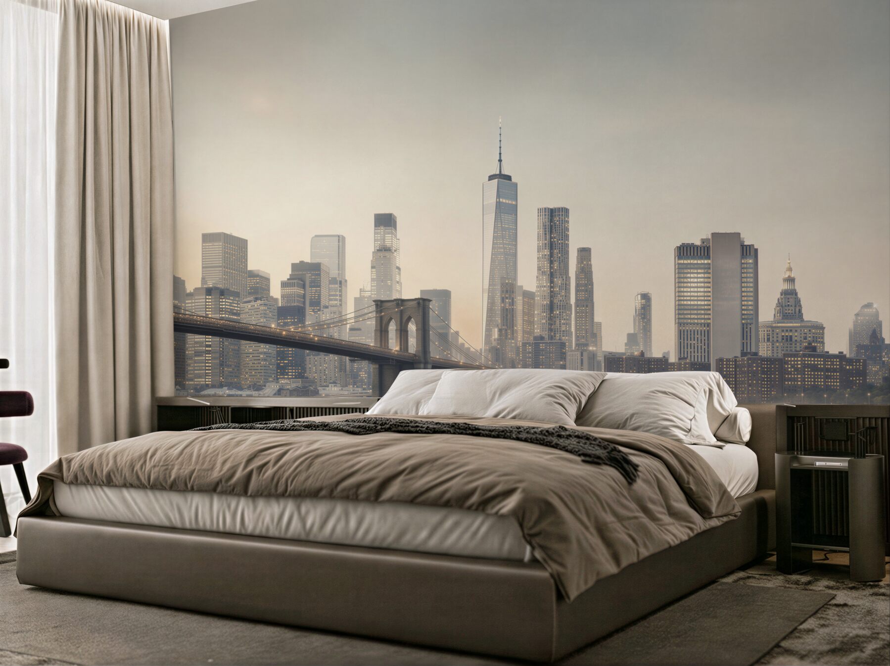 Fototapeta Most Manhattan nocą?v23