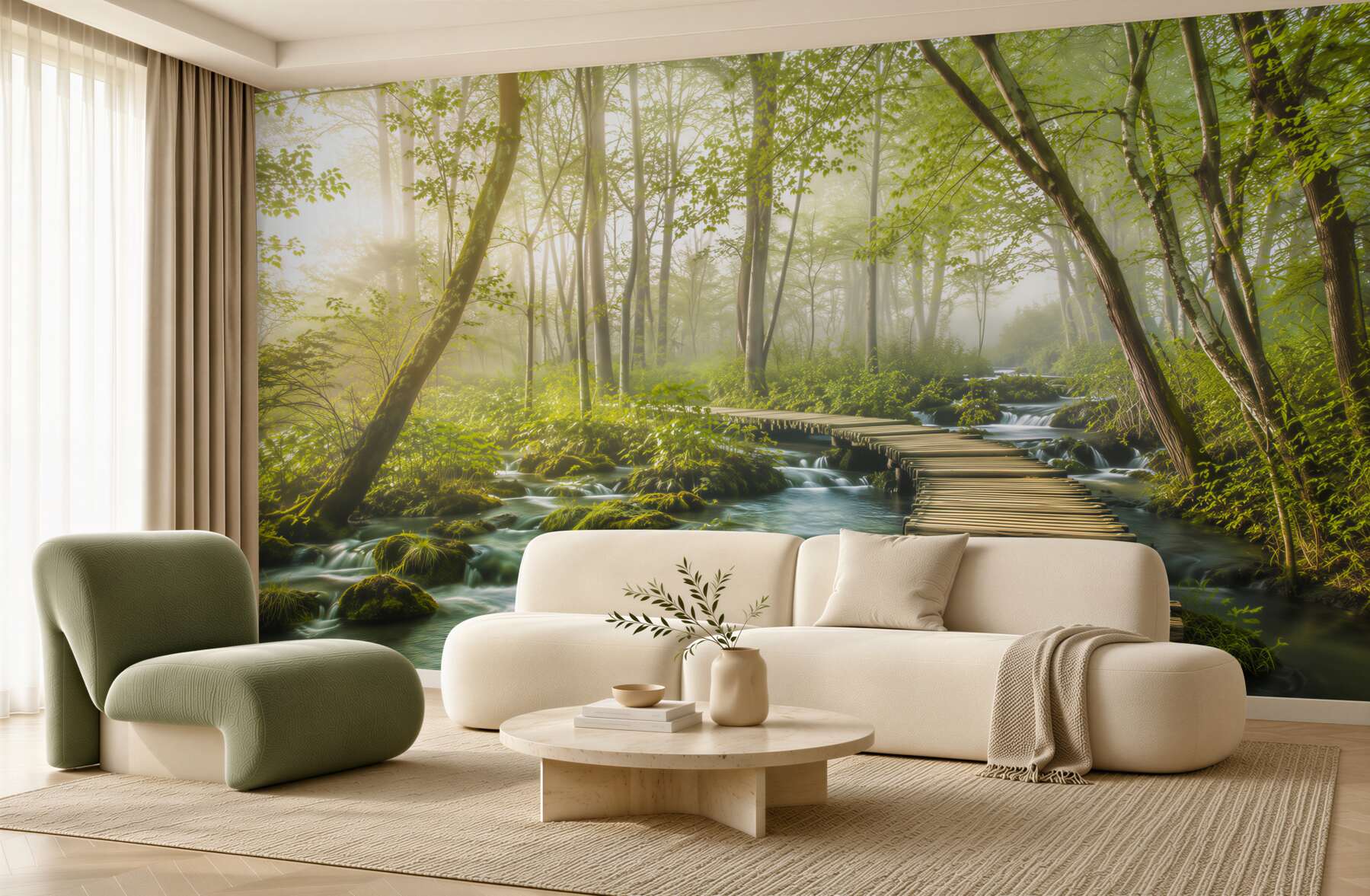 Fototapeta drewniany most przez gęsty las?v23