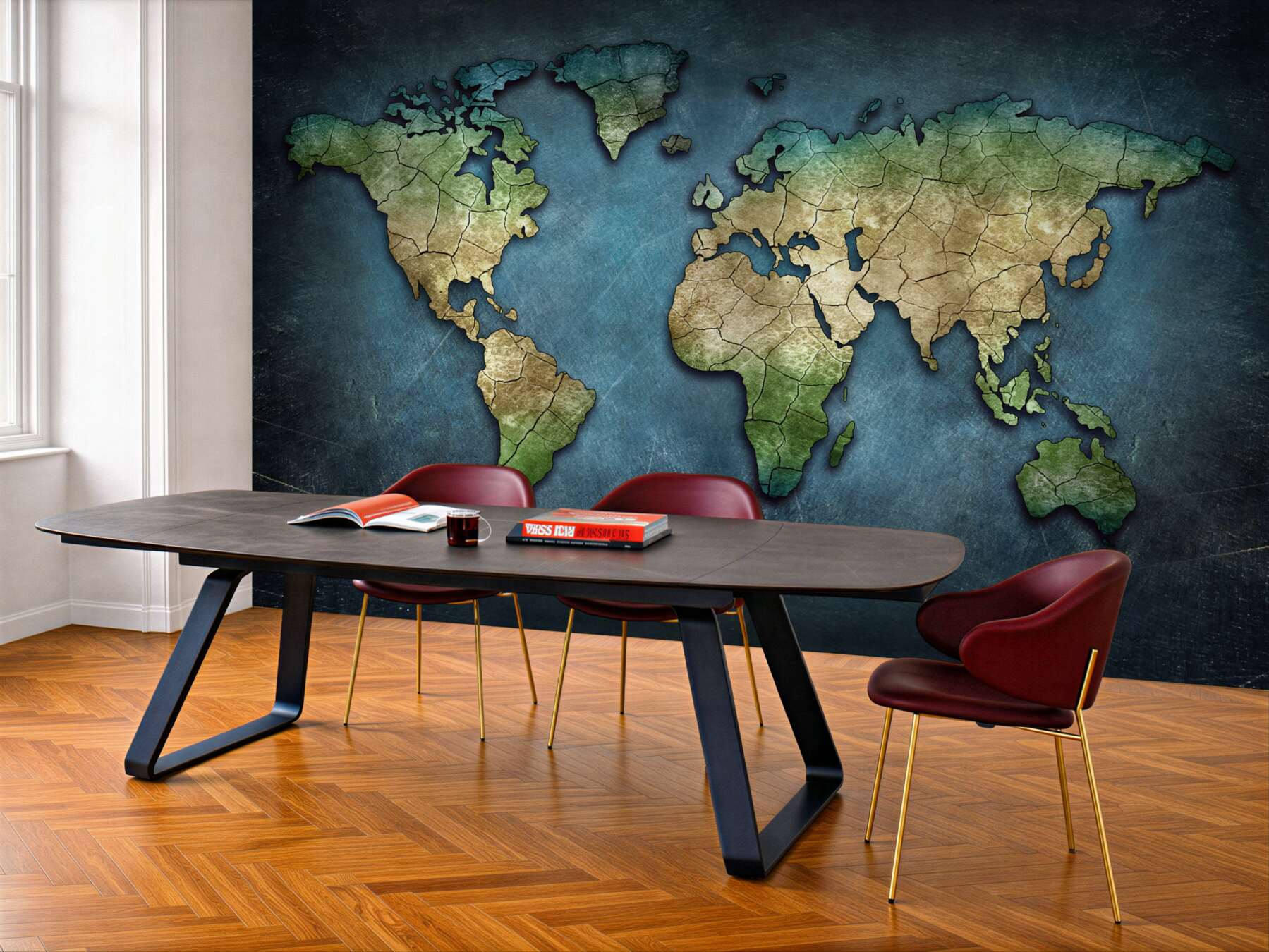 Fototapeta mapa świata z lasami?v23