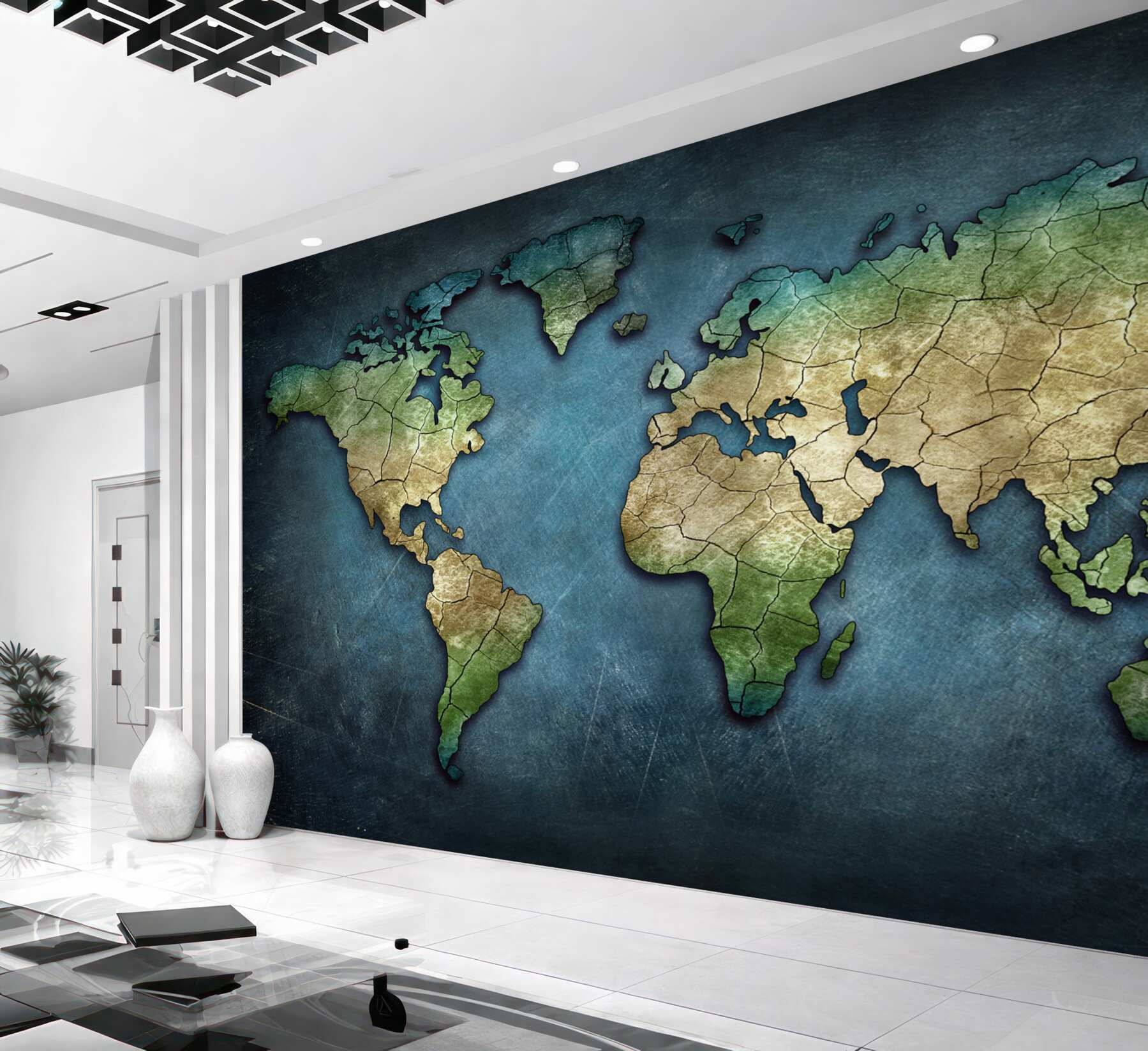 Fototapeta mapa świata z lasami?v23