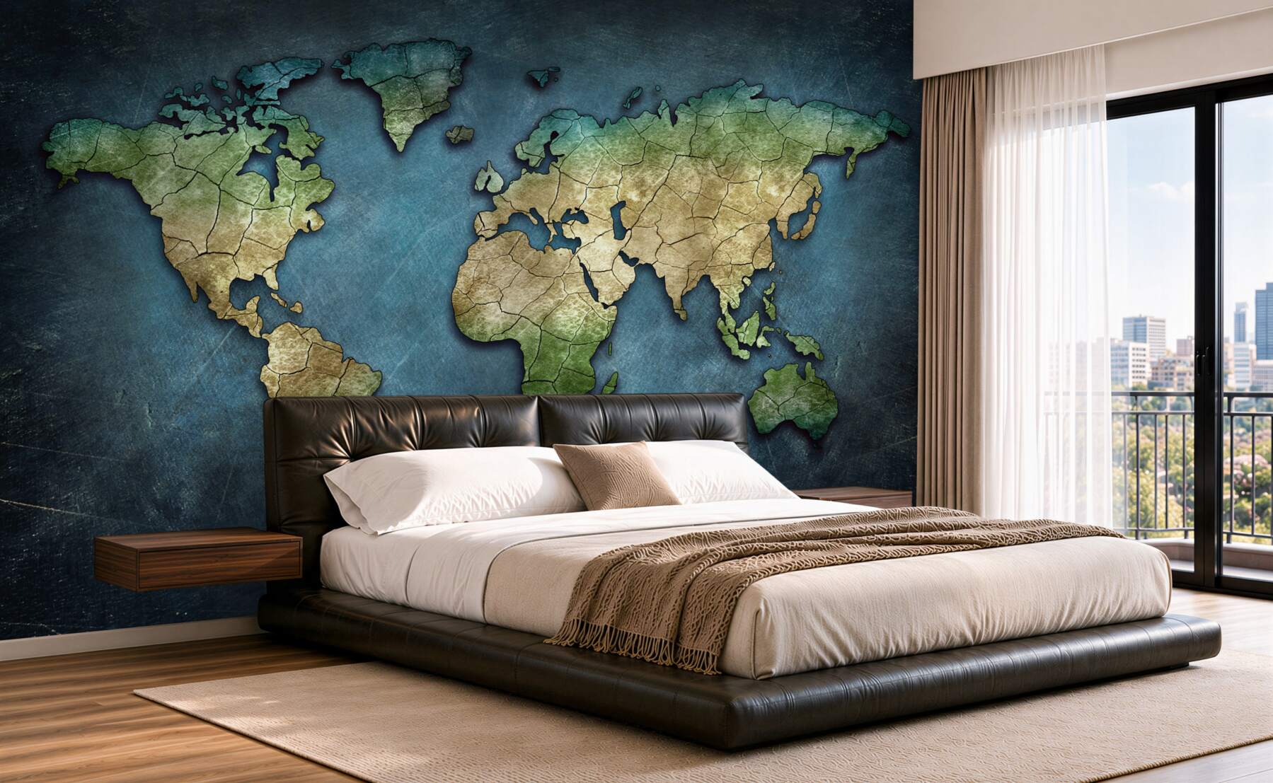 Fototapeta mapa świata z lasami