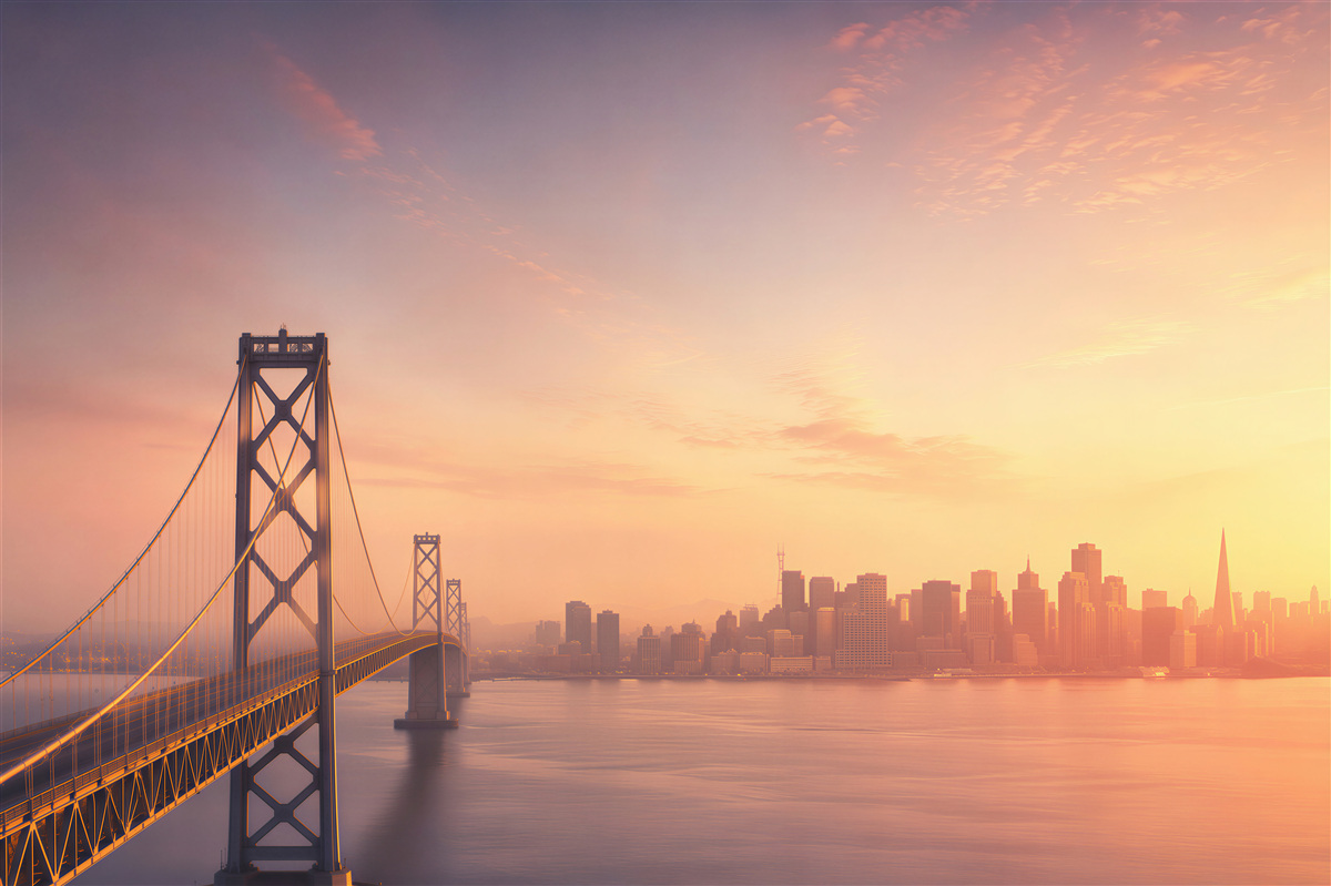 Fototapeta San Francisco w świetle świateł