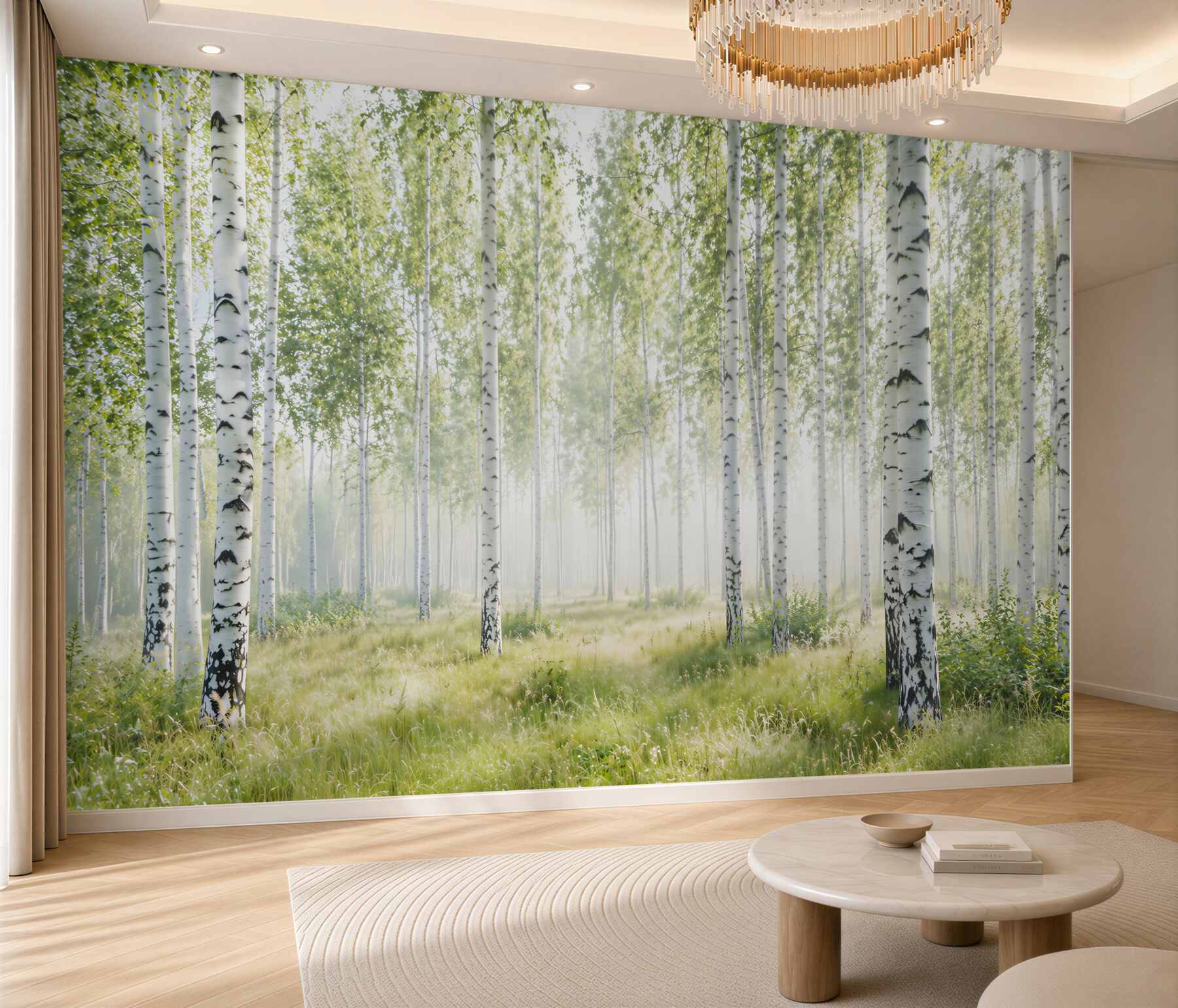 Fototapeta smukły las brzozowy?v23
