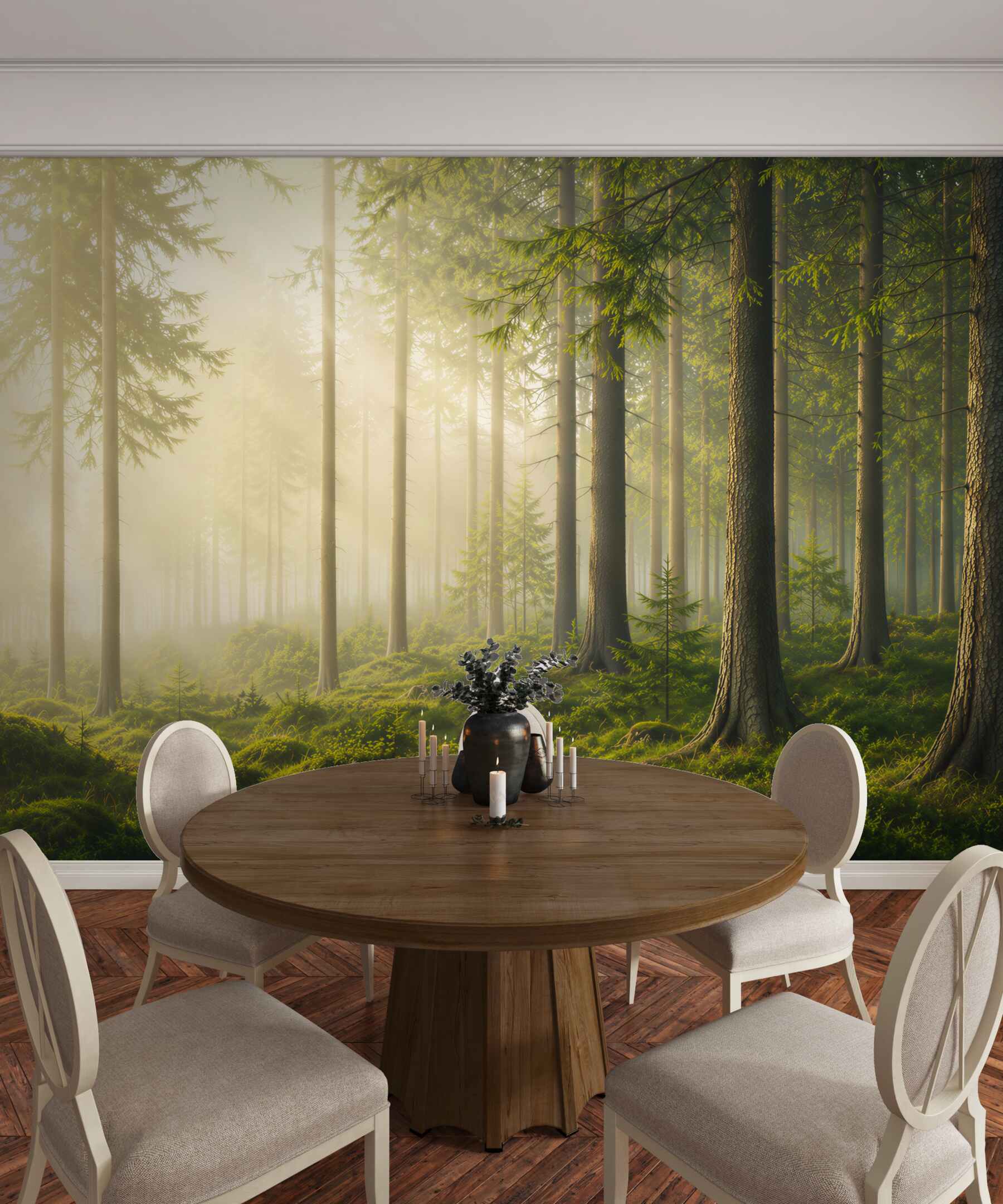 Fototapeta smukłe stare drzewa i zielony mech?v23