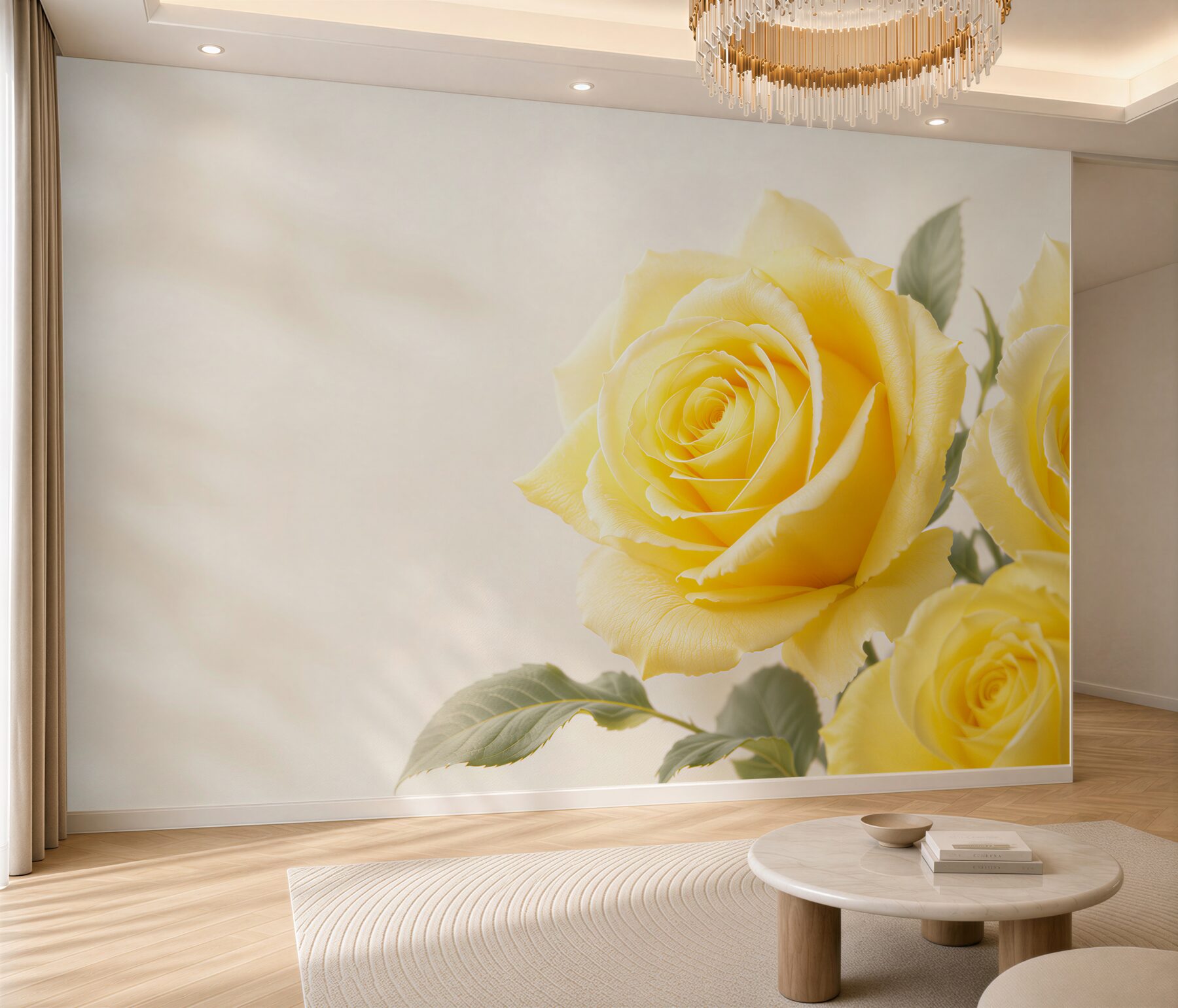 Fototapeta piękne trzy żółte róże?v23