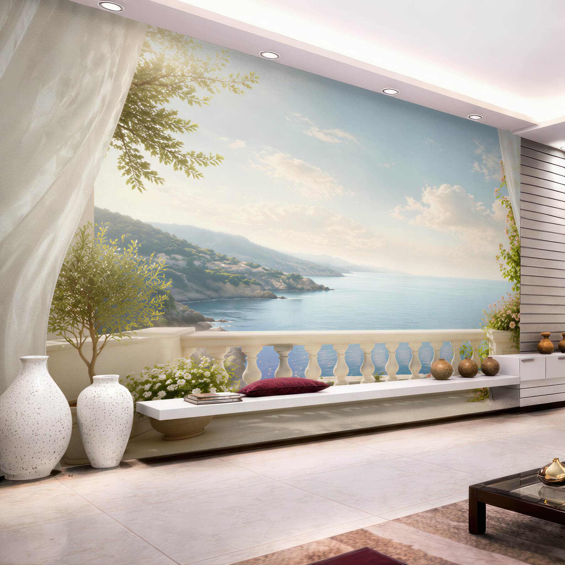 Fototapeta balkon z pięknym widokiem na ocean?v23