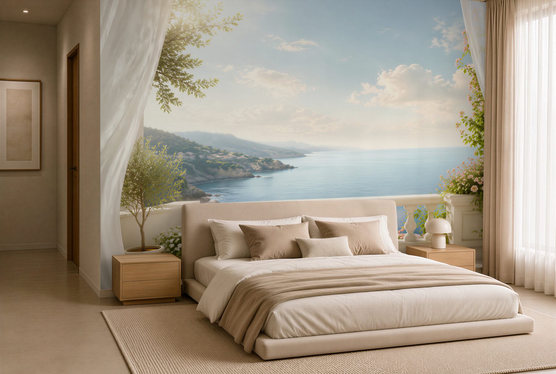 Fototapeta balkon z pięknym widokiem na ocean?v23
