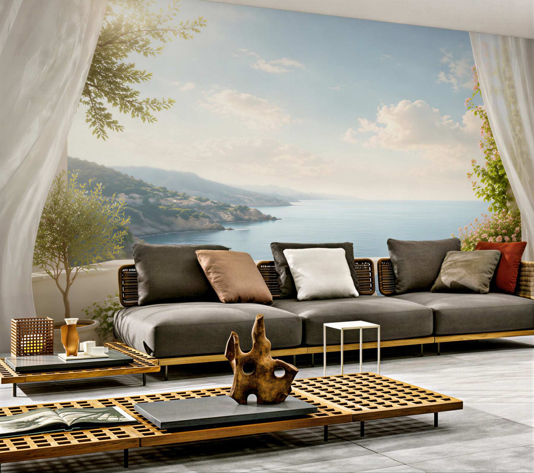 Fototapeta balkon z pięknym widokiem na ocean?v23