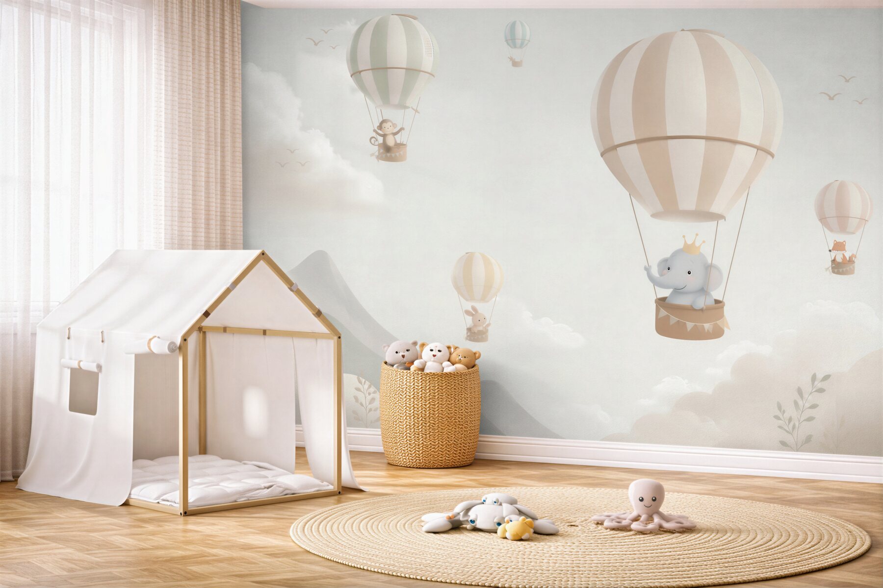 Fototapeta Zwierzęta wspinają się na balony i balony?v23