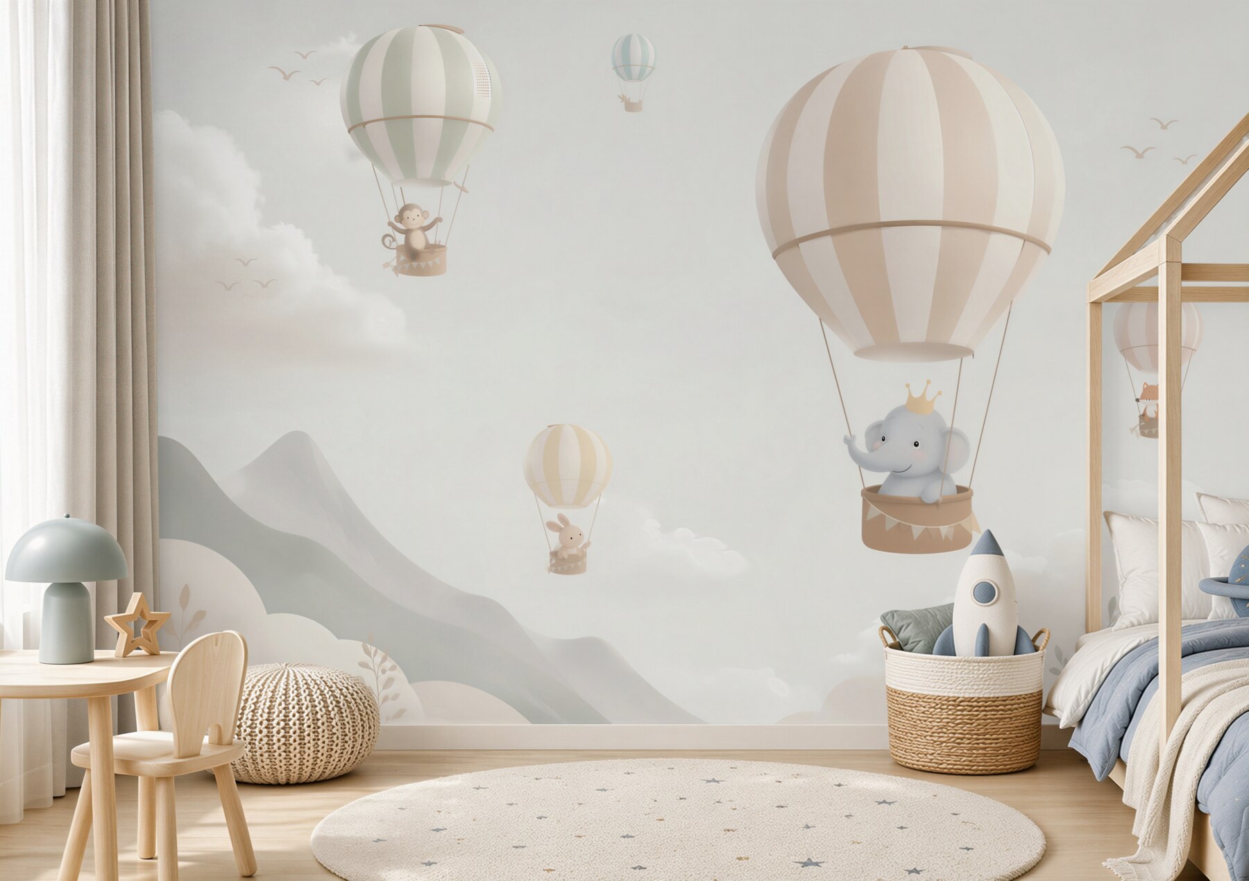 Fototapeta Zwierzęta wspinają się na balony i balony