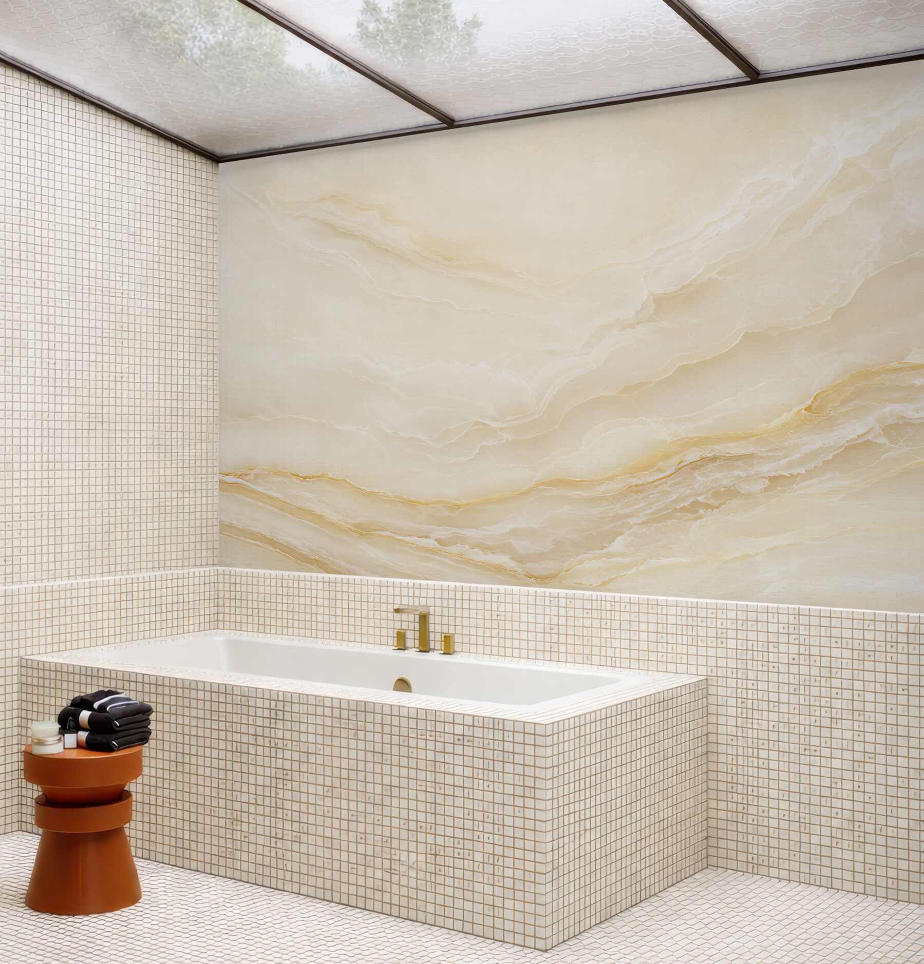 Fototapeta beżowe płytki porcelanowe?v23