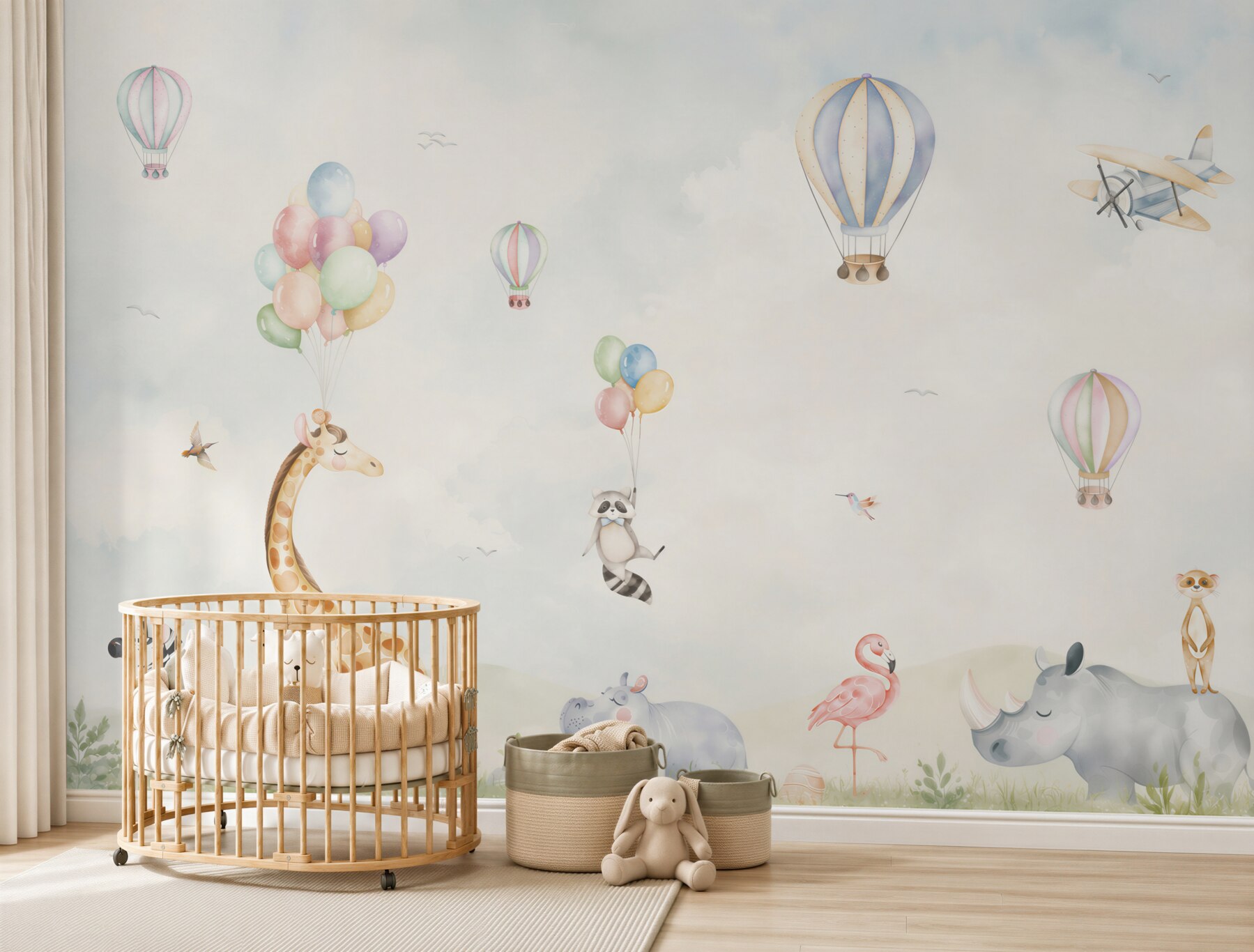 Fototapeta Zwierzęta spacerują wśród balonów?v23