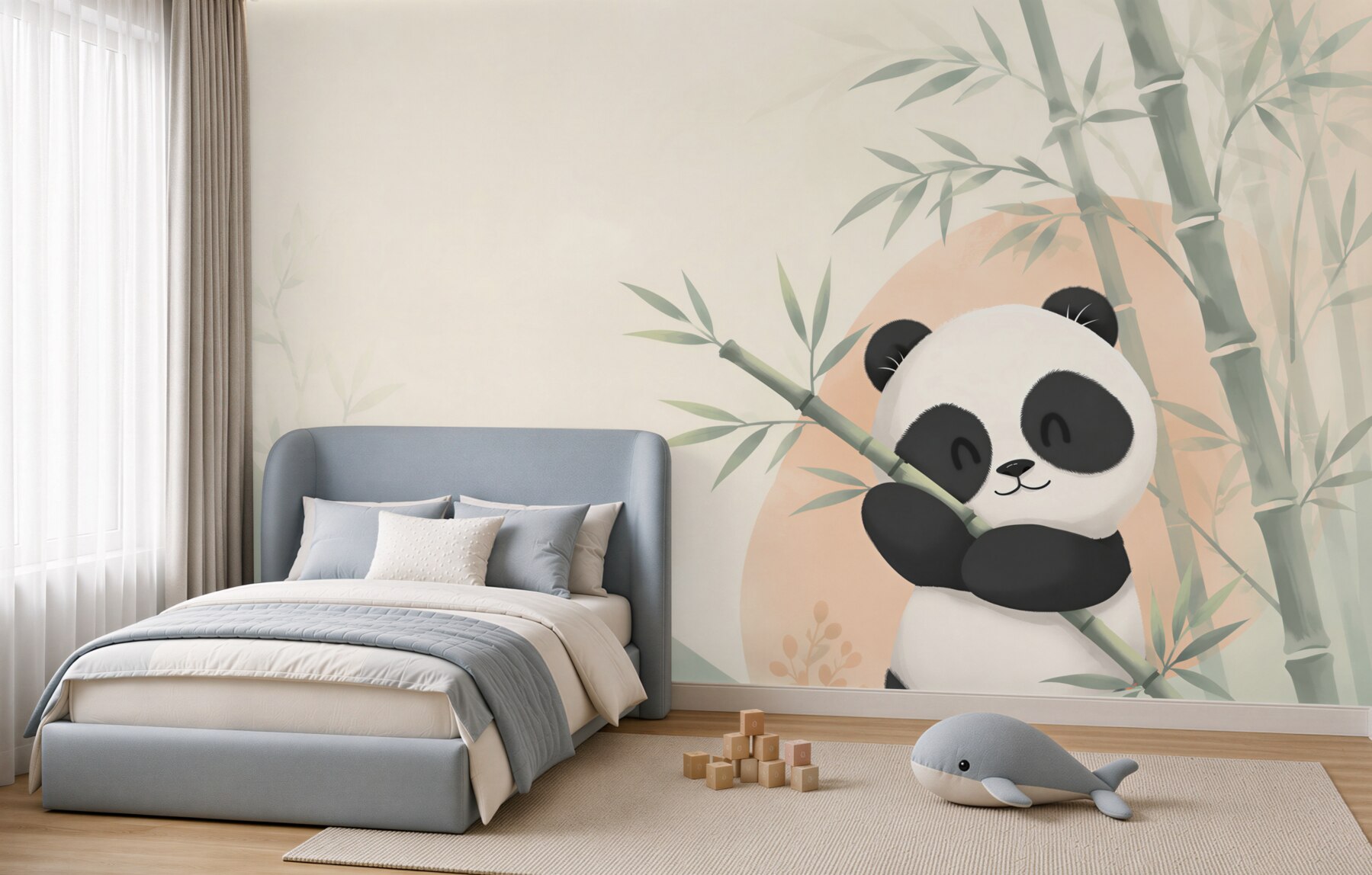 Fototapeta Panda przytula bambus