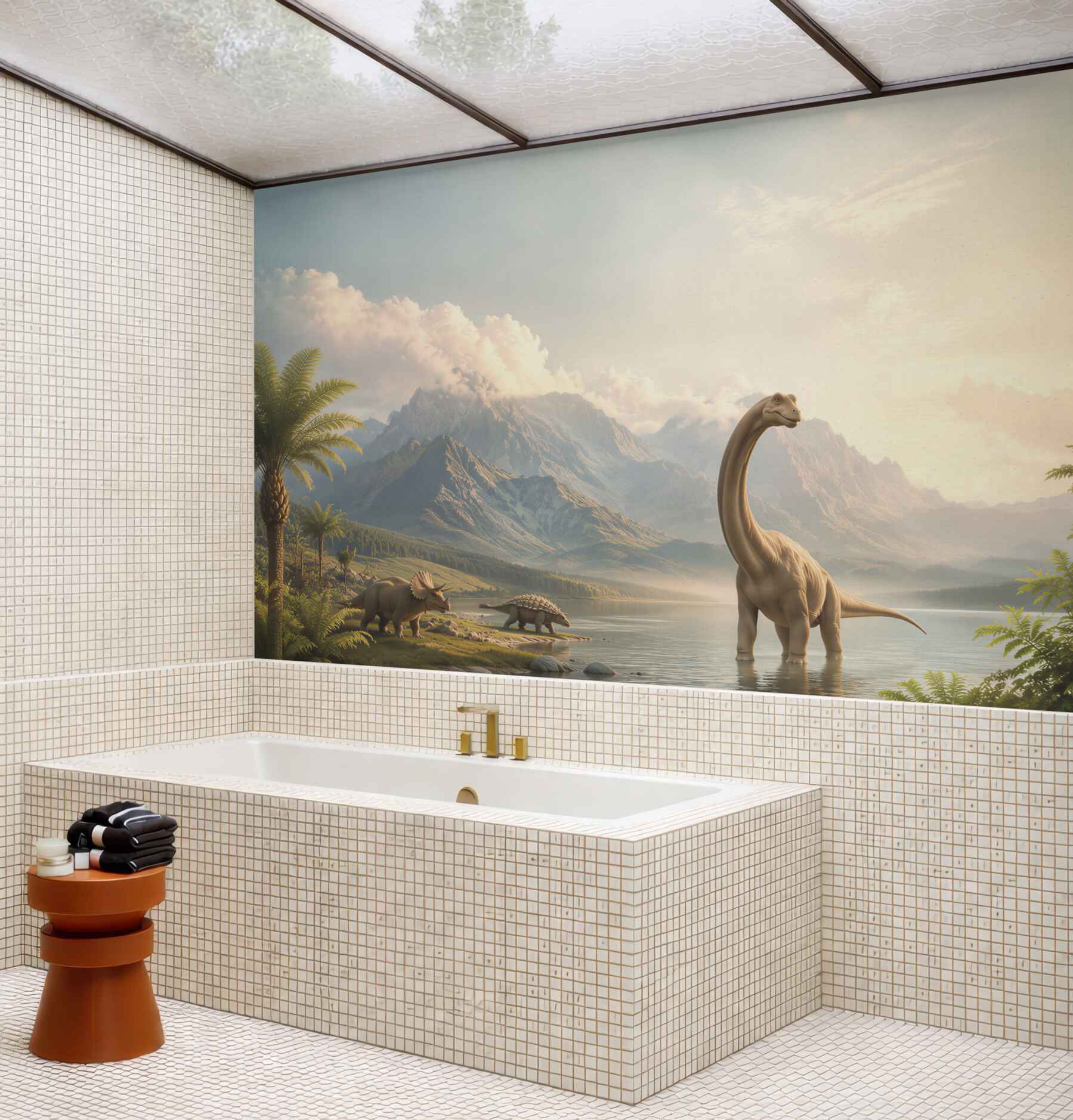 Fototapeta fantastyczne dinozaury nad wodą?v23