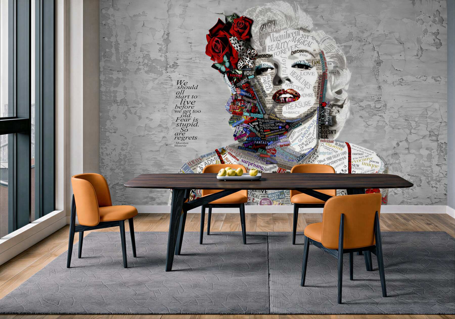 Fototapeta Marilyn Monroe z czerwonymi różami we włosach?v23