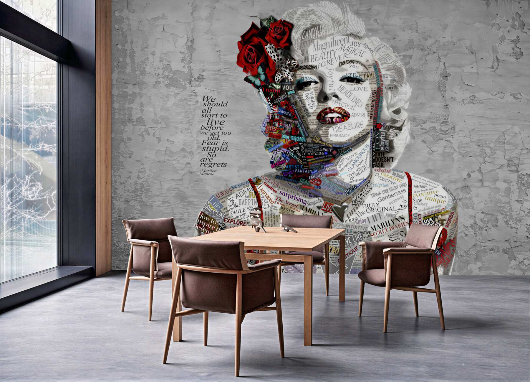 Fototapeta Marilyn Monroe z czerwonymi różami we włosach?v23
