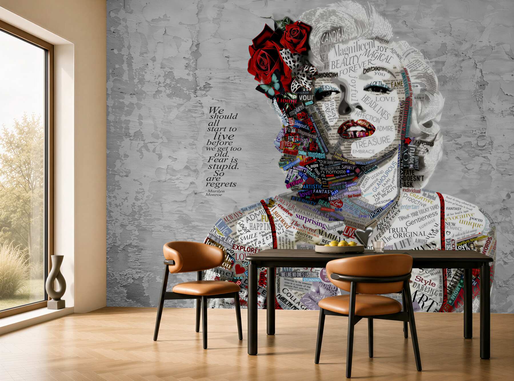 Fototapeta Marilyn Monroe z czerwonymi różami we włosach?v23