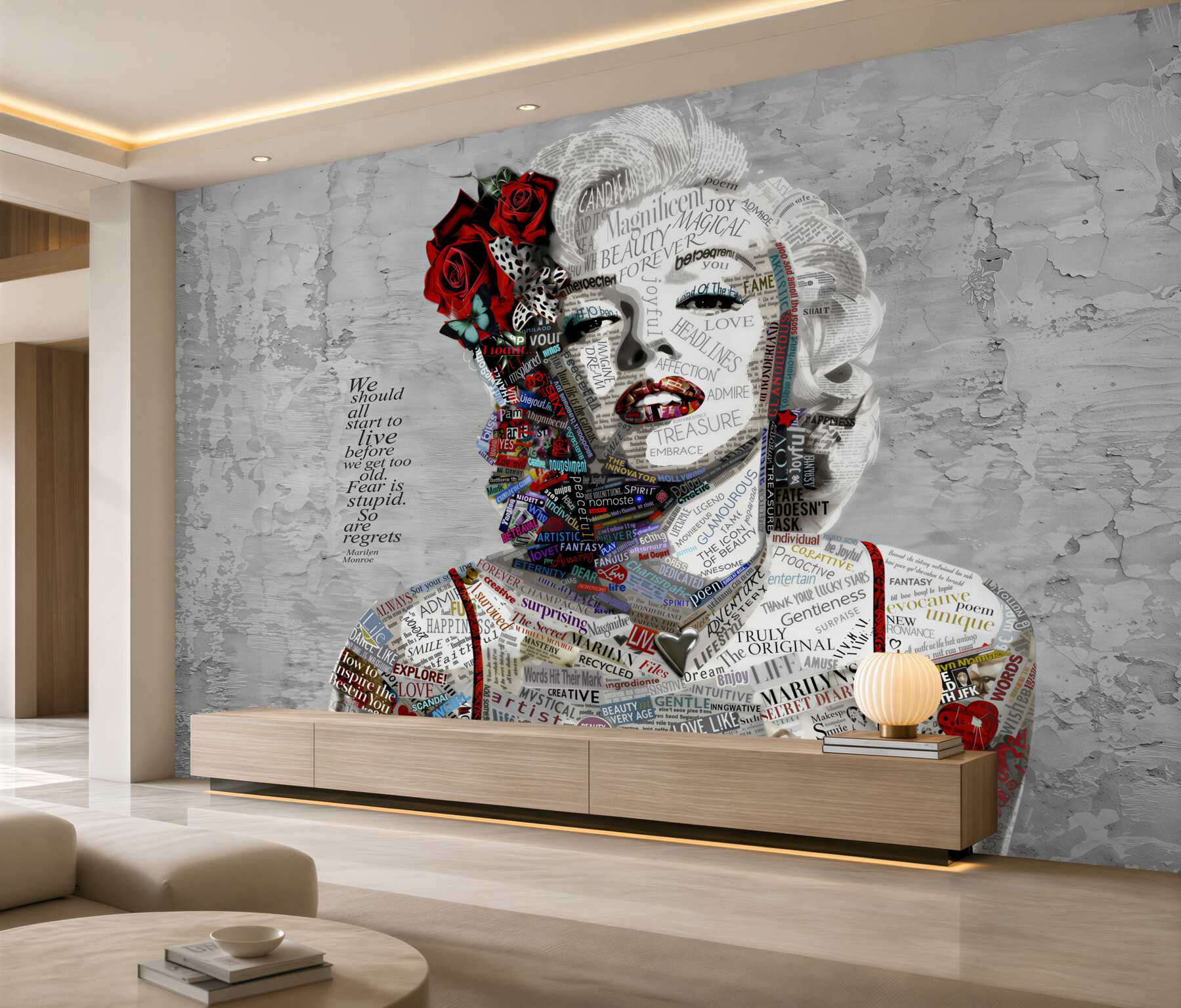 Fototapeta Marilyn Monroe z czerwonymi różami we włosach?v23