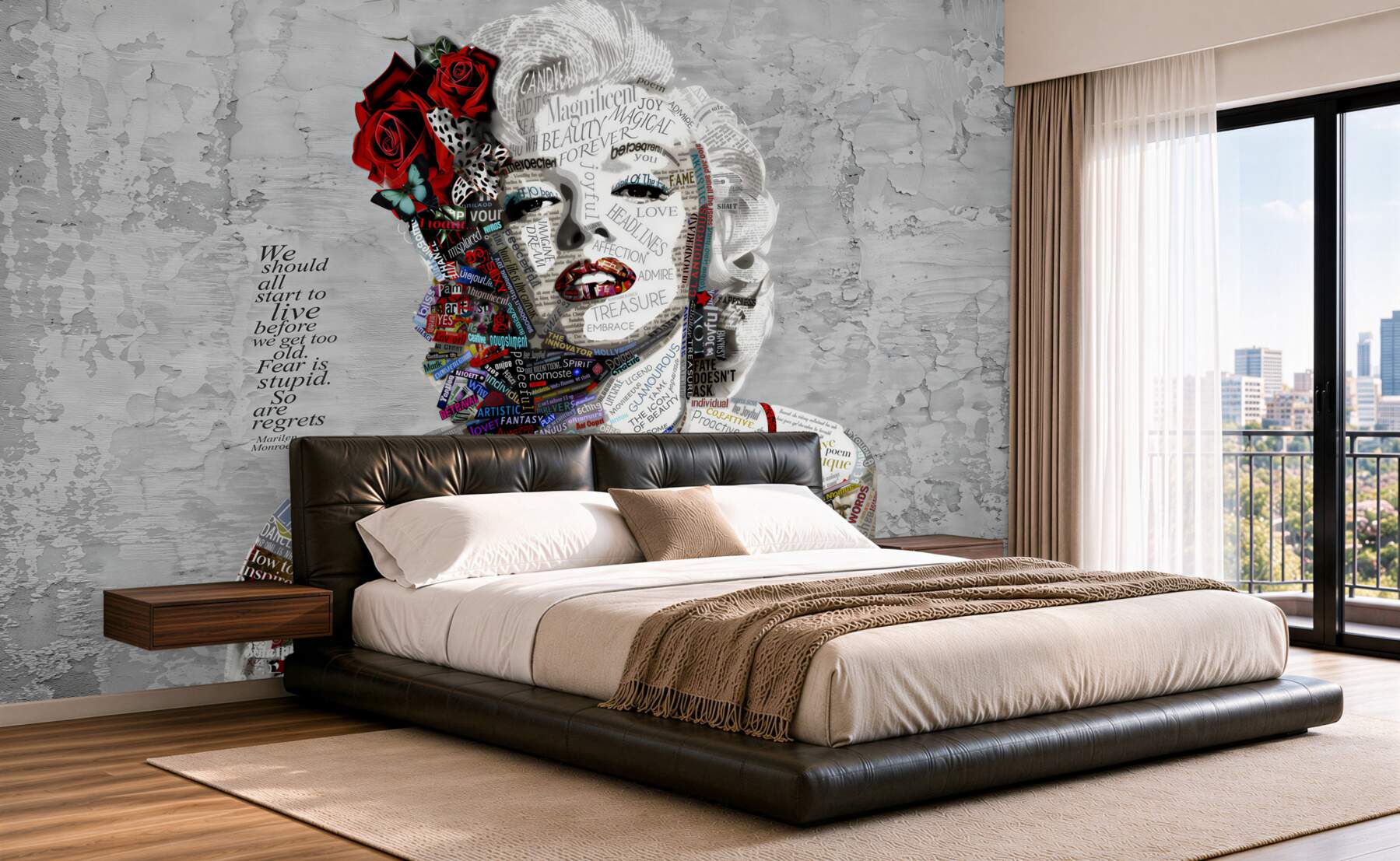 Fototapeta Marilyn Monroe z czerwonymi różami we włosach?v23