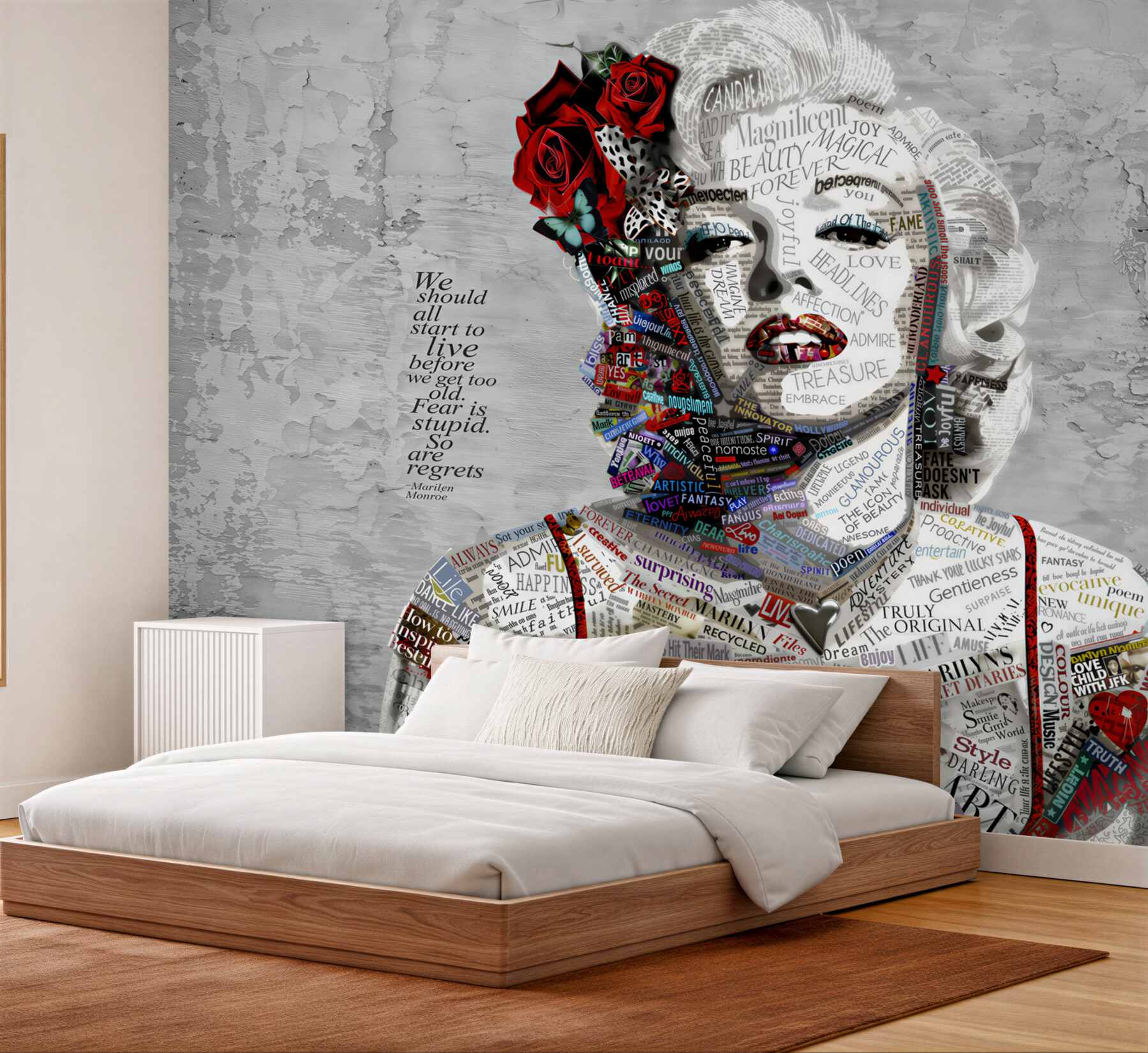 Fototapeta Marilyn Monroe z czerwonymi różami we włosach?v23