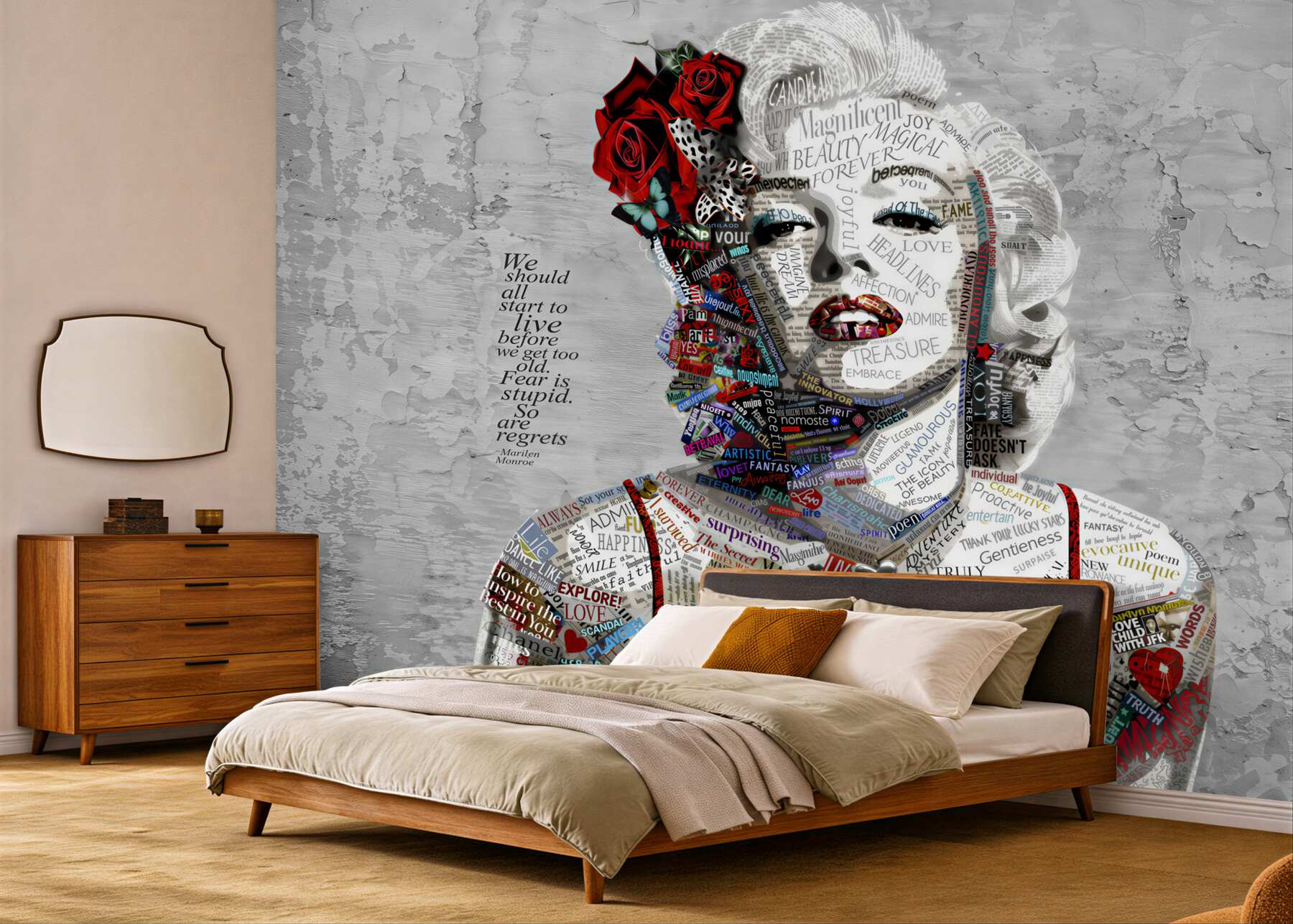 Fototapeta Marilyn Monroe z czerwonymi różami we włosach?v23